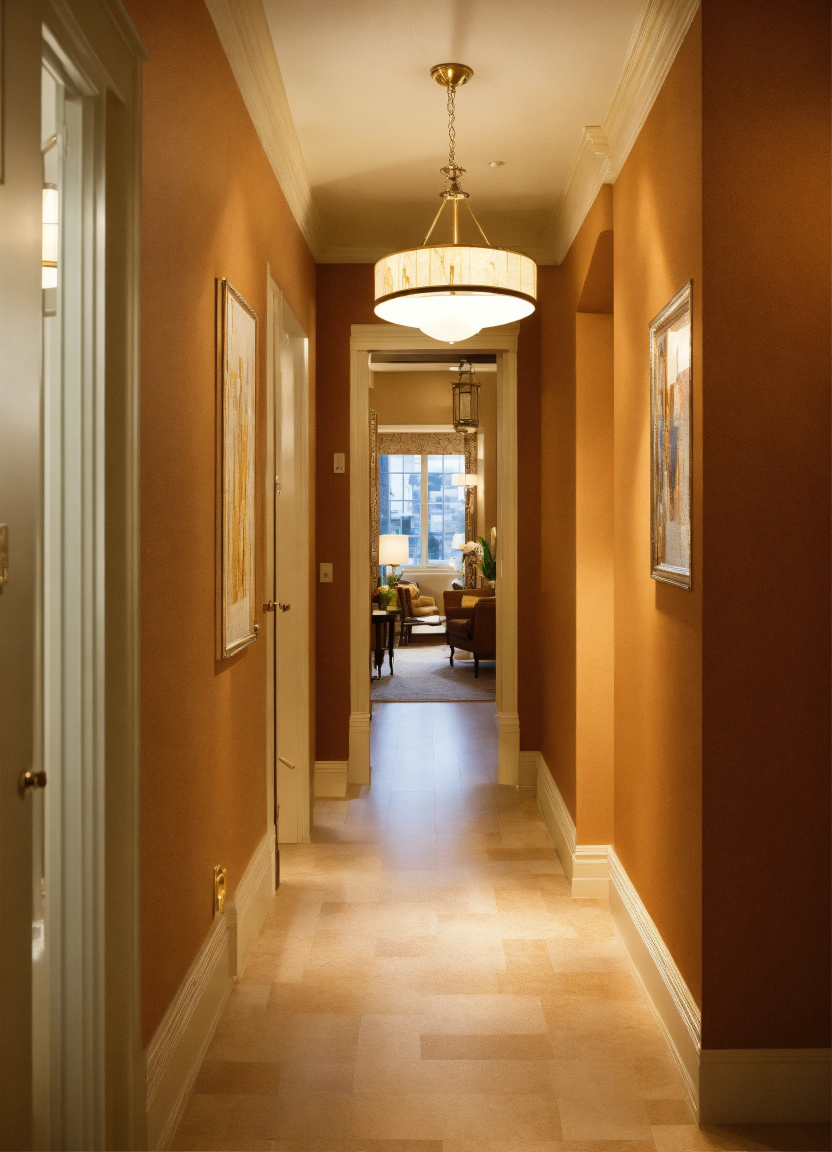 Lexica - Provide a detailed description of a hallway in a modern ...