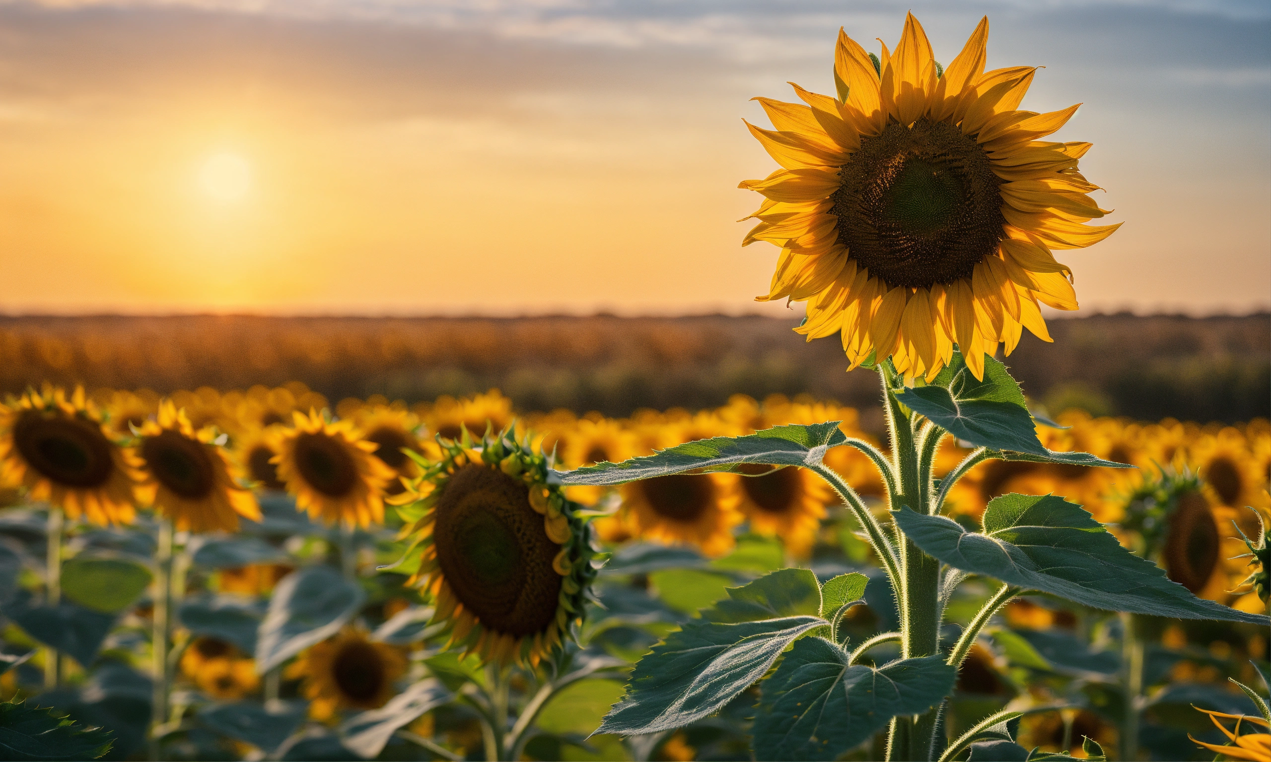 Lexica - Show a magnificent Sunflower, standing tall and proud, with ...