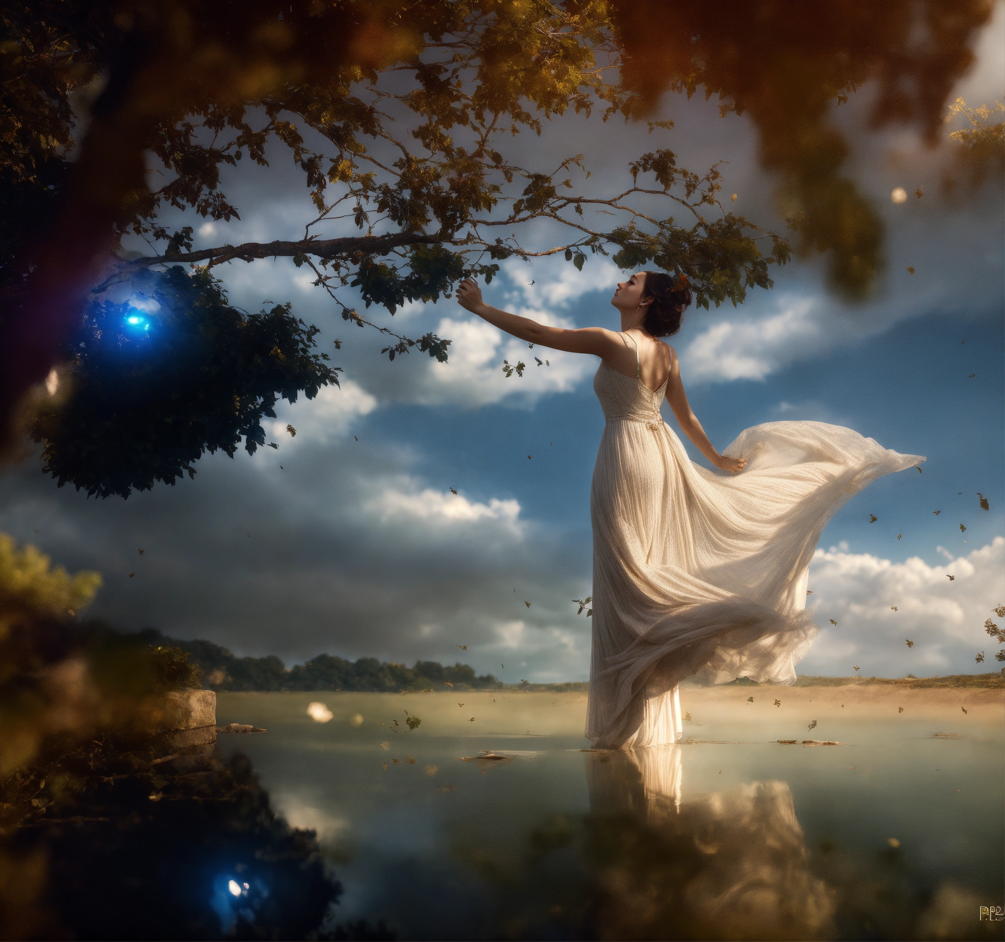 Lexica - Hyper realism, poetic, romantic, long dress, realistic shading ...