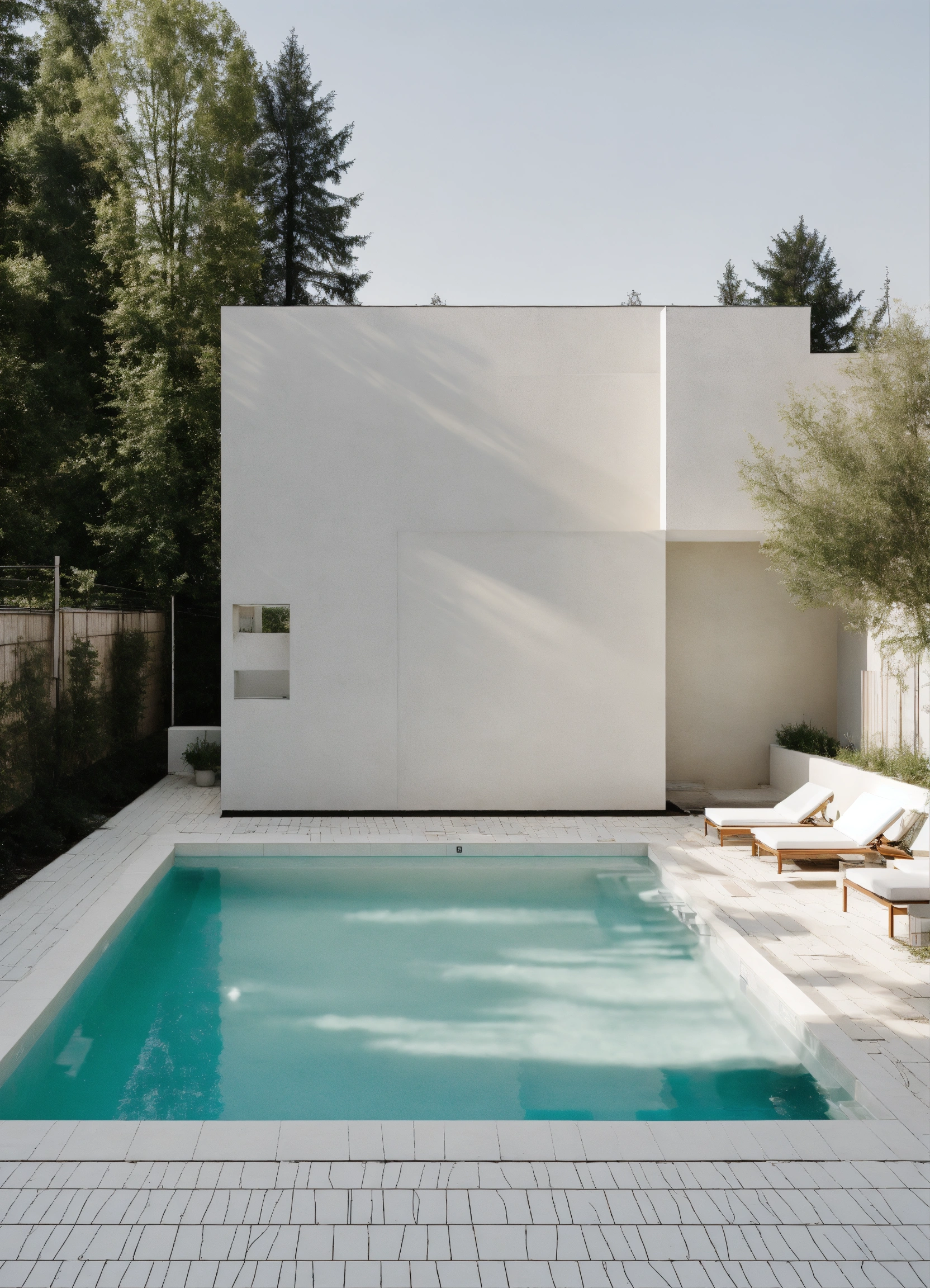 Lexica - Outdoor swimming pool ussr interior design minimalism white color