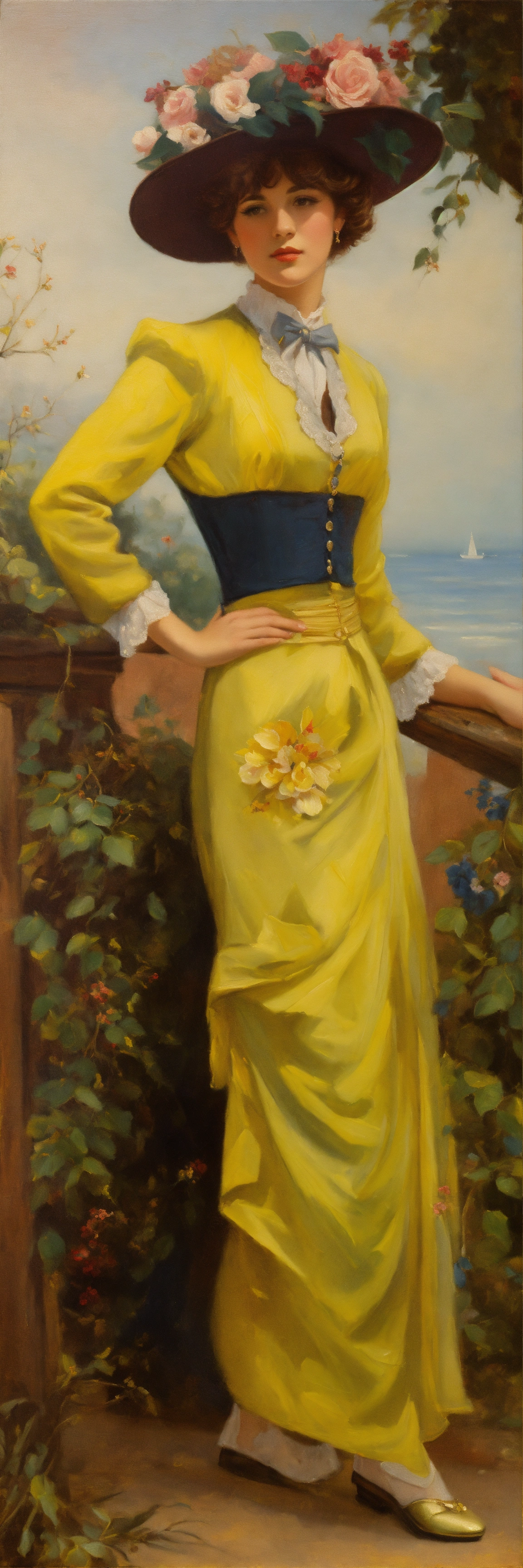 Lexica - Oil painting of party girls outfit 1900