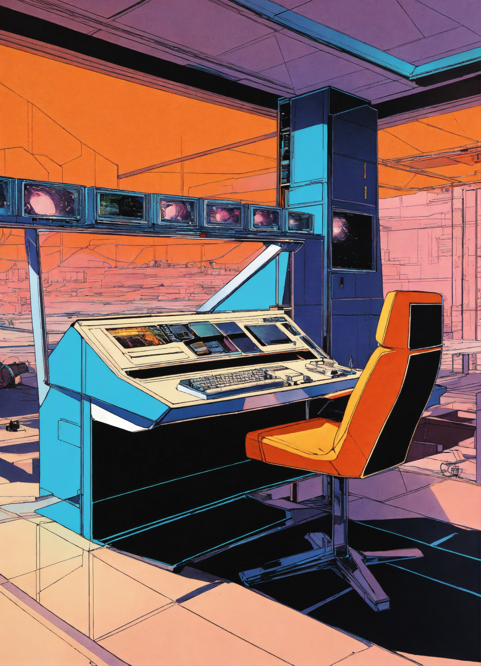 Lexica - A retro futuristic computer designed by Syd Mead, pen ...