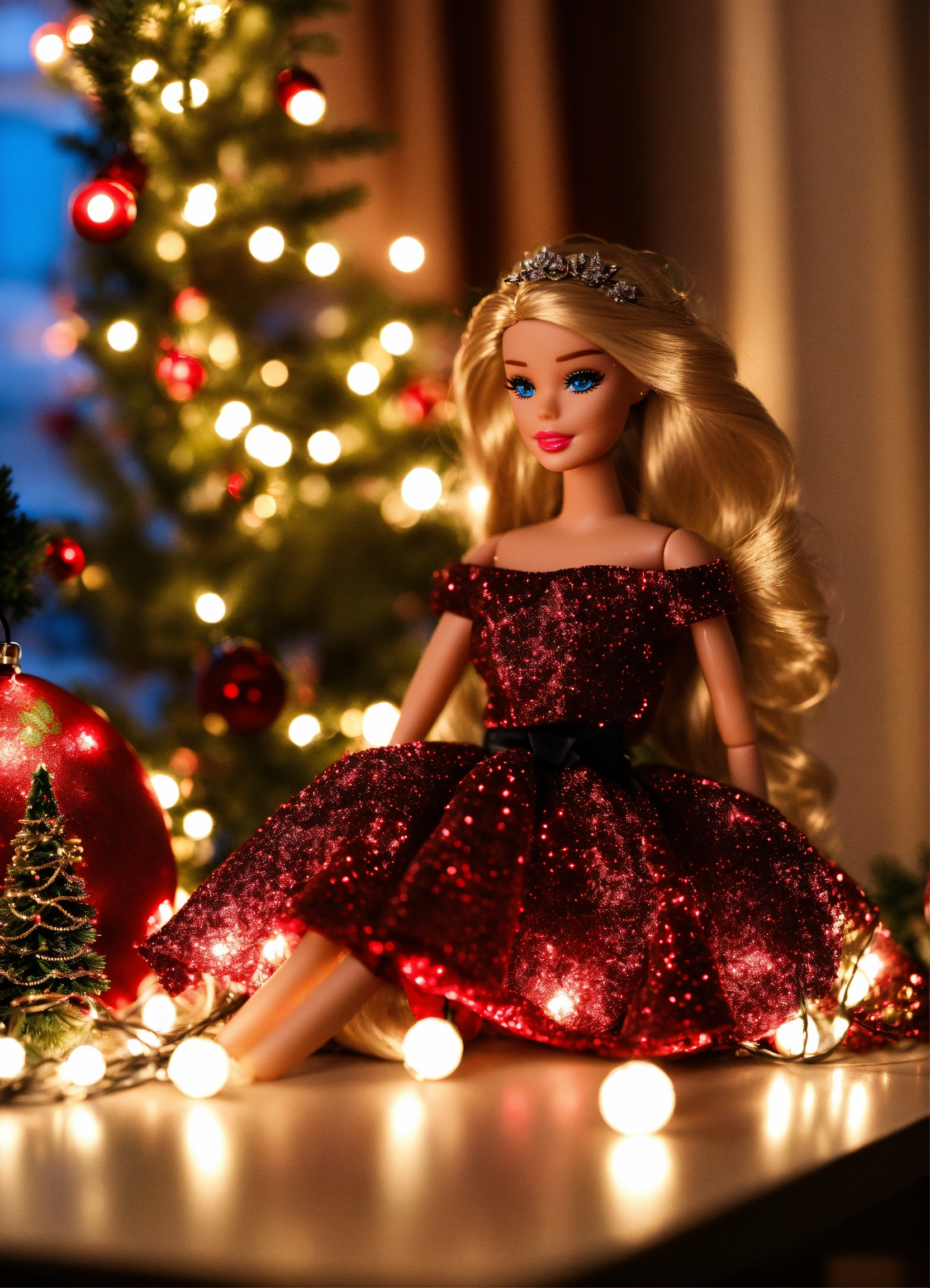 Black discount christmas barbie