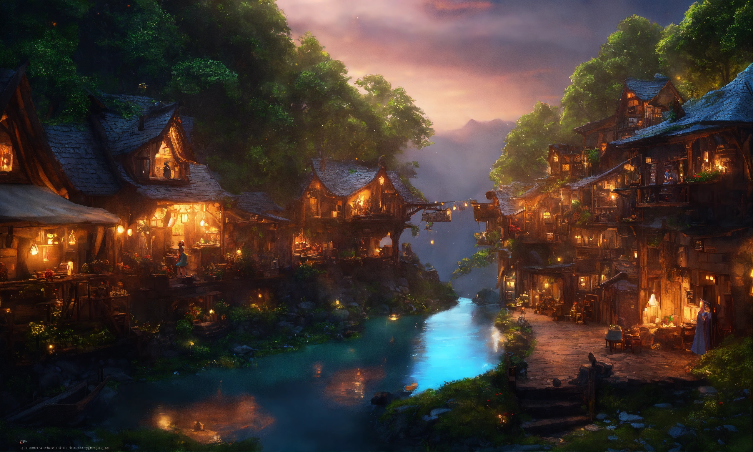 Lexica - Epic shot of ultra detailed and cozy elves city in the forest ...