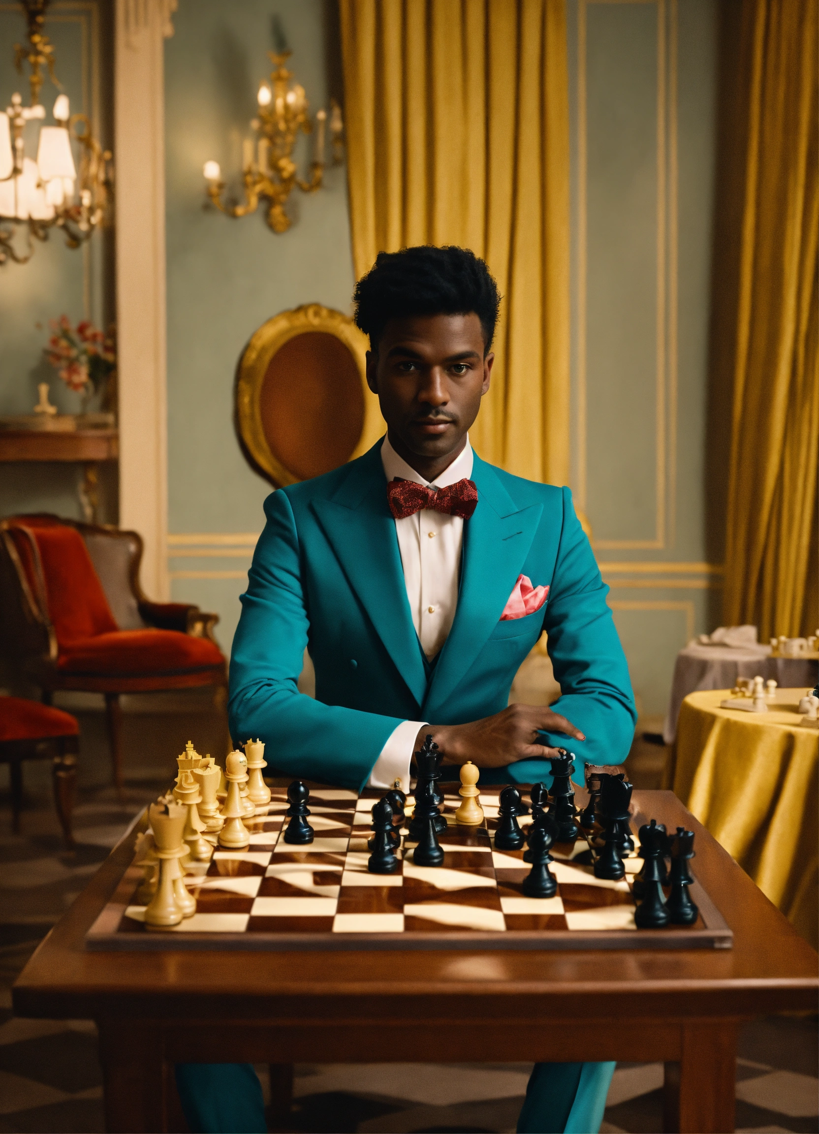 Lexica - Award - Winning Cinematic Still of chess-pawn-Headed butler ...