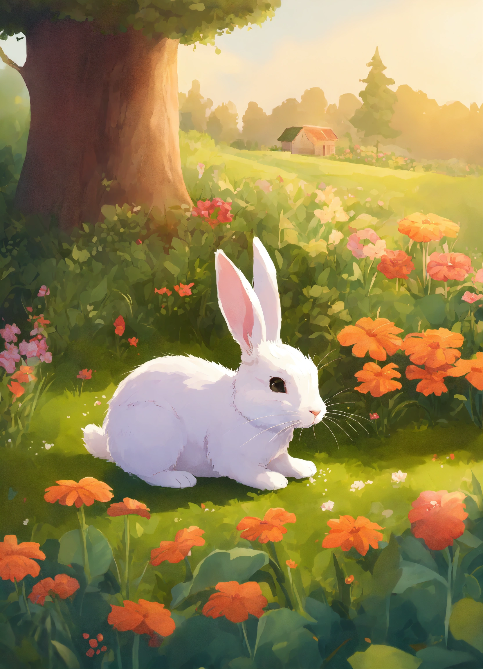 Lexica - Hello, bunny. He hops in the garden, finding a warm burrow to ...