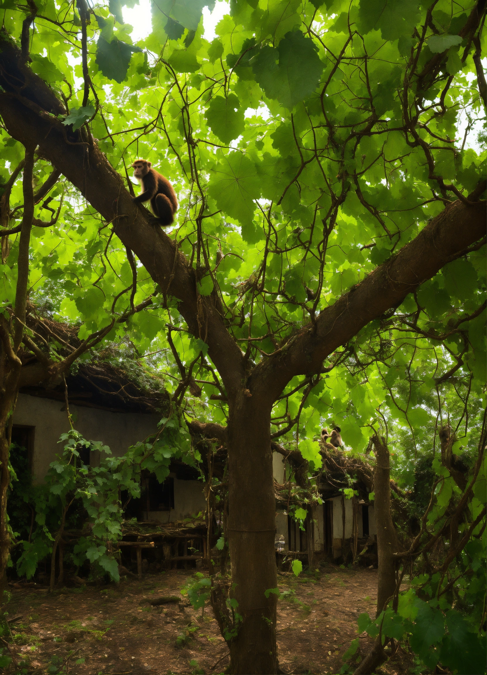 lexica-a-tree-falling-vines-monkeys-clinging-to-the-vines