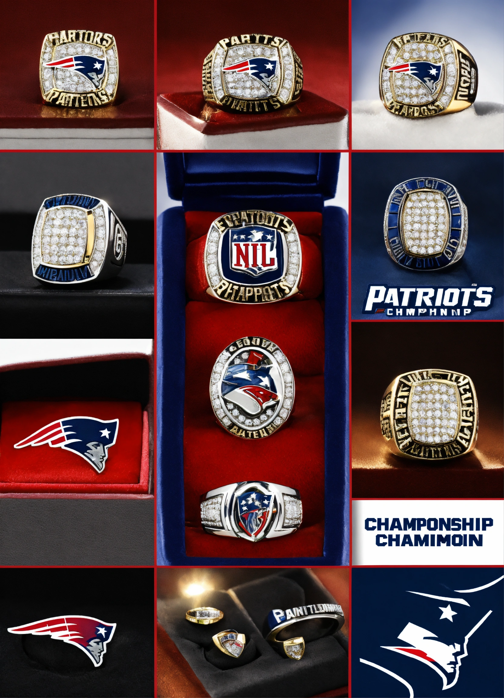 Lexica - New England patriots football team 6 championship ring logo image