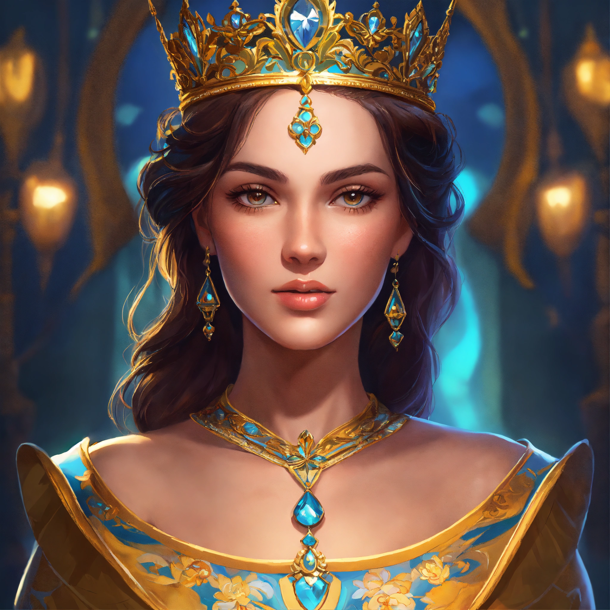 Lexica - Royal princess, realistic cartoon oil paint, 2D illustration ...