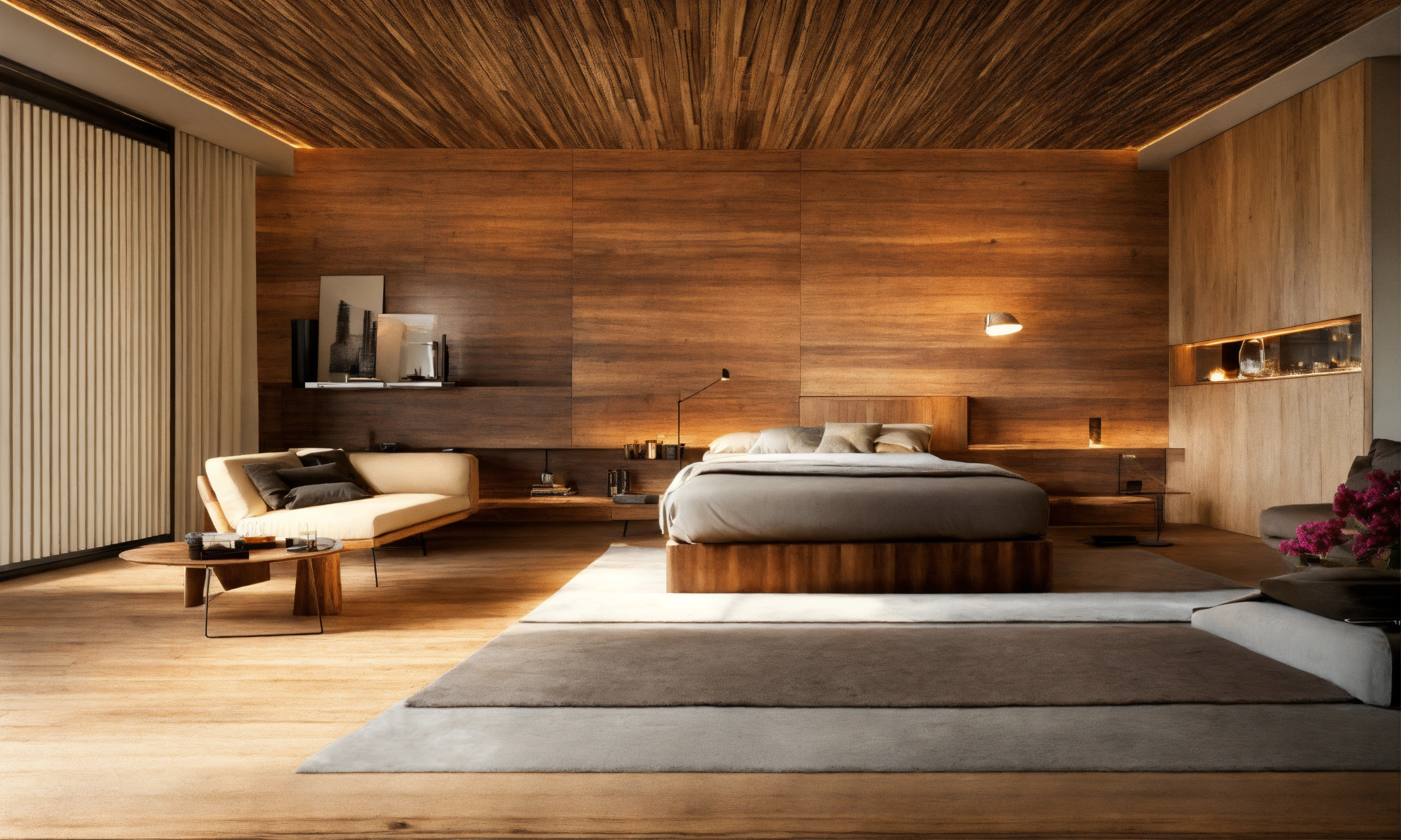 Lexica - Decorating the walls with wood modern interior design