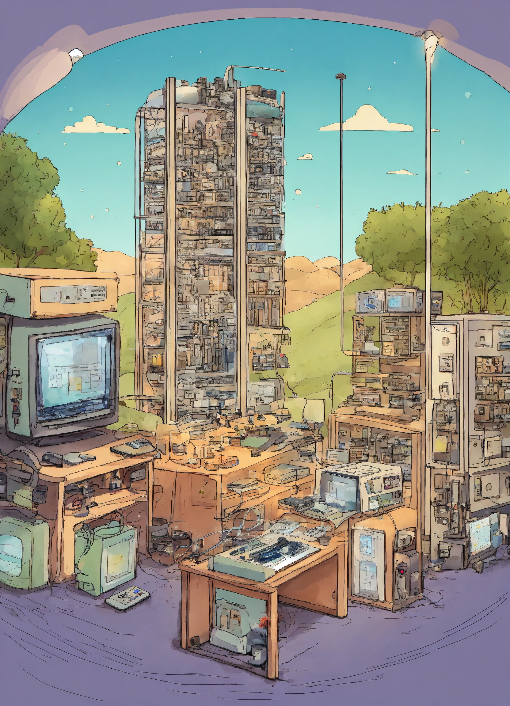 Lexica - Promotion for a semiconductor. Hand-drawn cartoon.