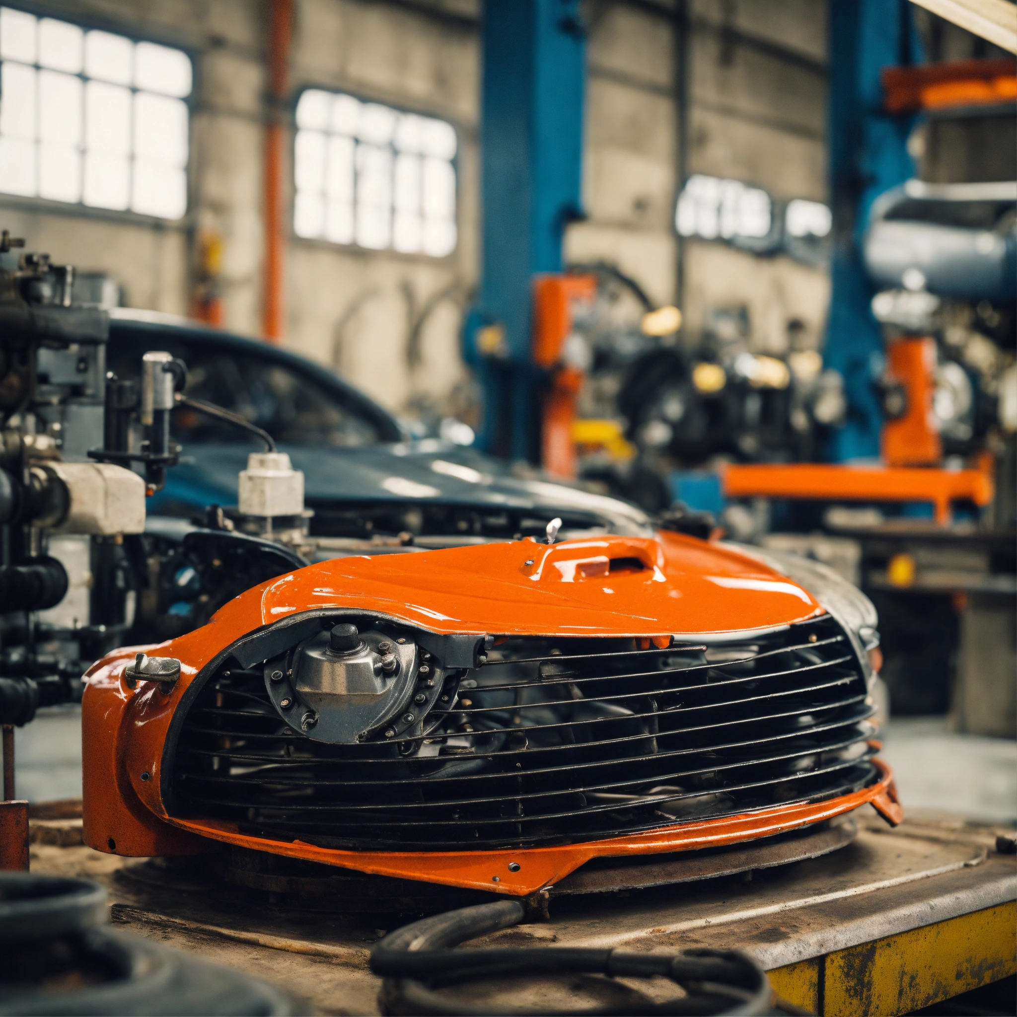Lexica - A close-up shot of a car rotor. The rotor is clean and in good ...