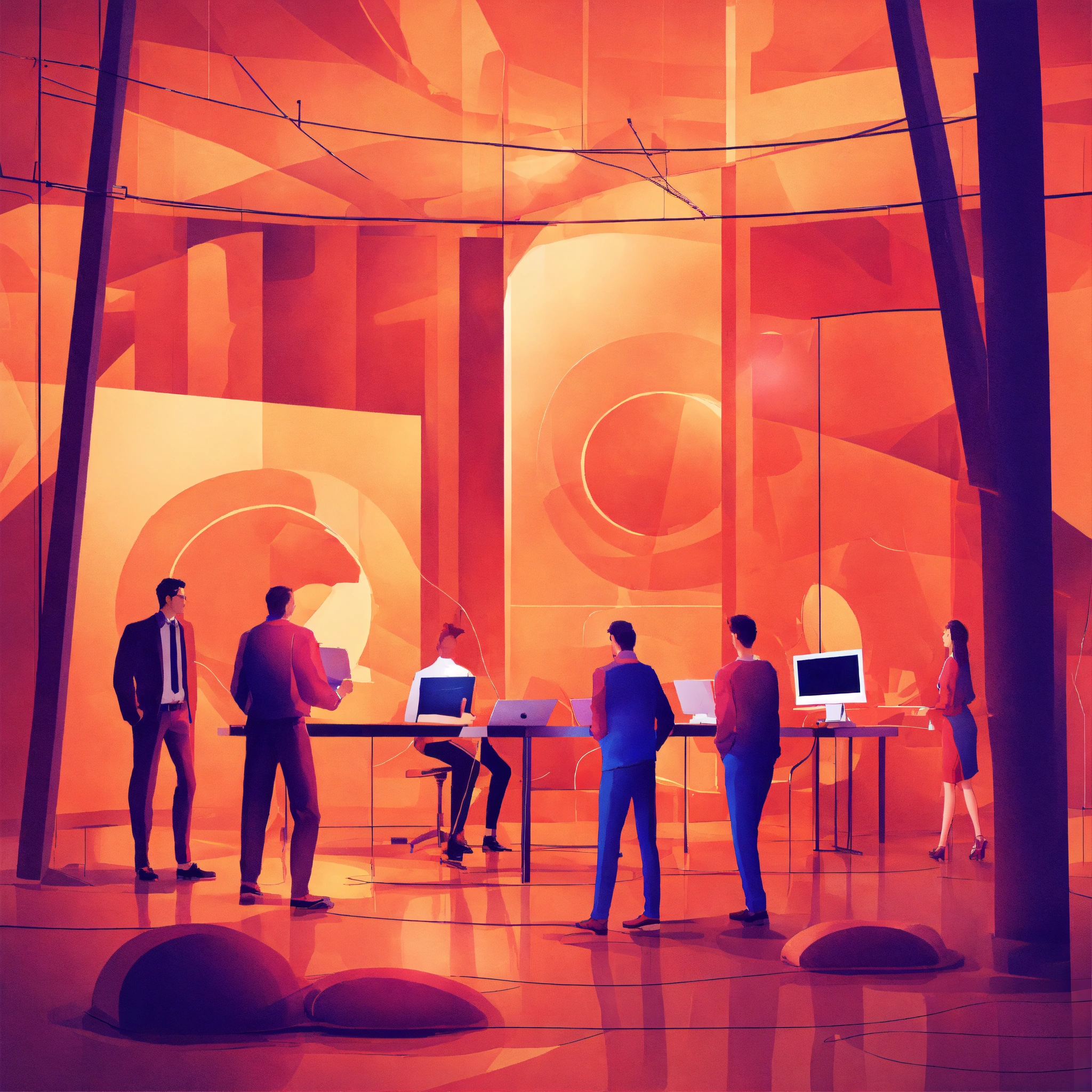 Lexica - Show an abstract image of a team that is in the process to ...