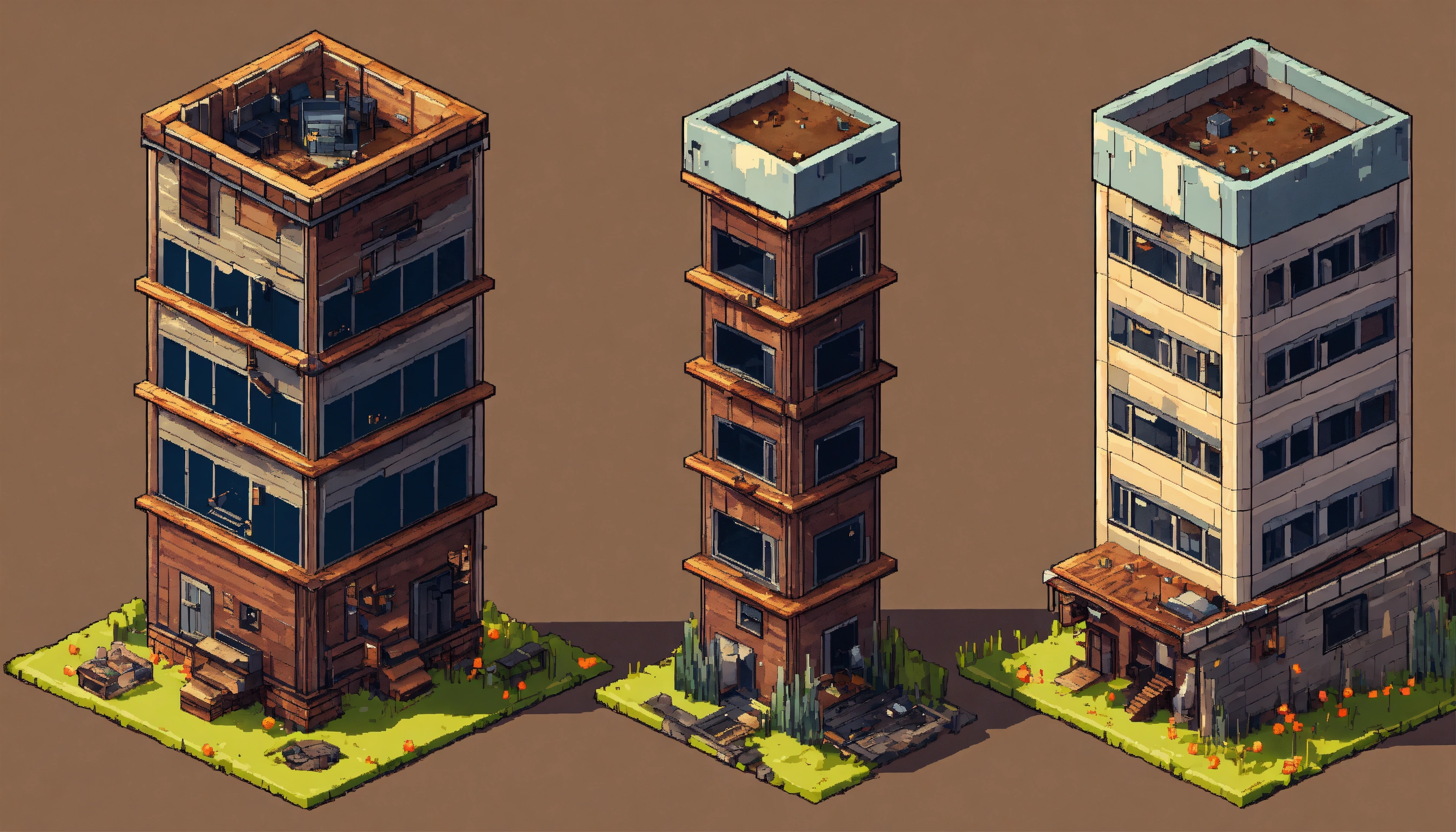 Lexica - Simple clean pixel perfect 2d isometric sprites of an post ...