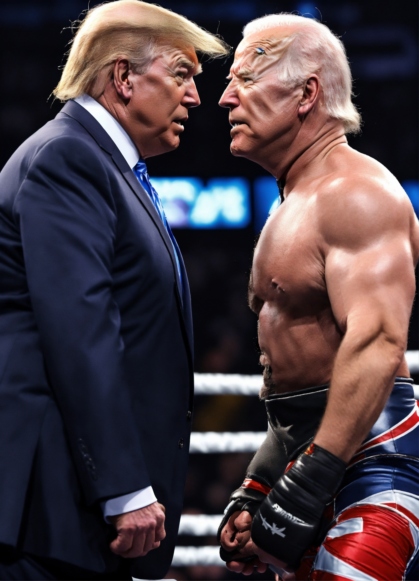 Lexica - Photo realistic shot of Joe Biden and Donald Trump as ...