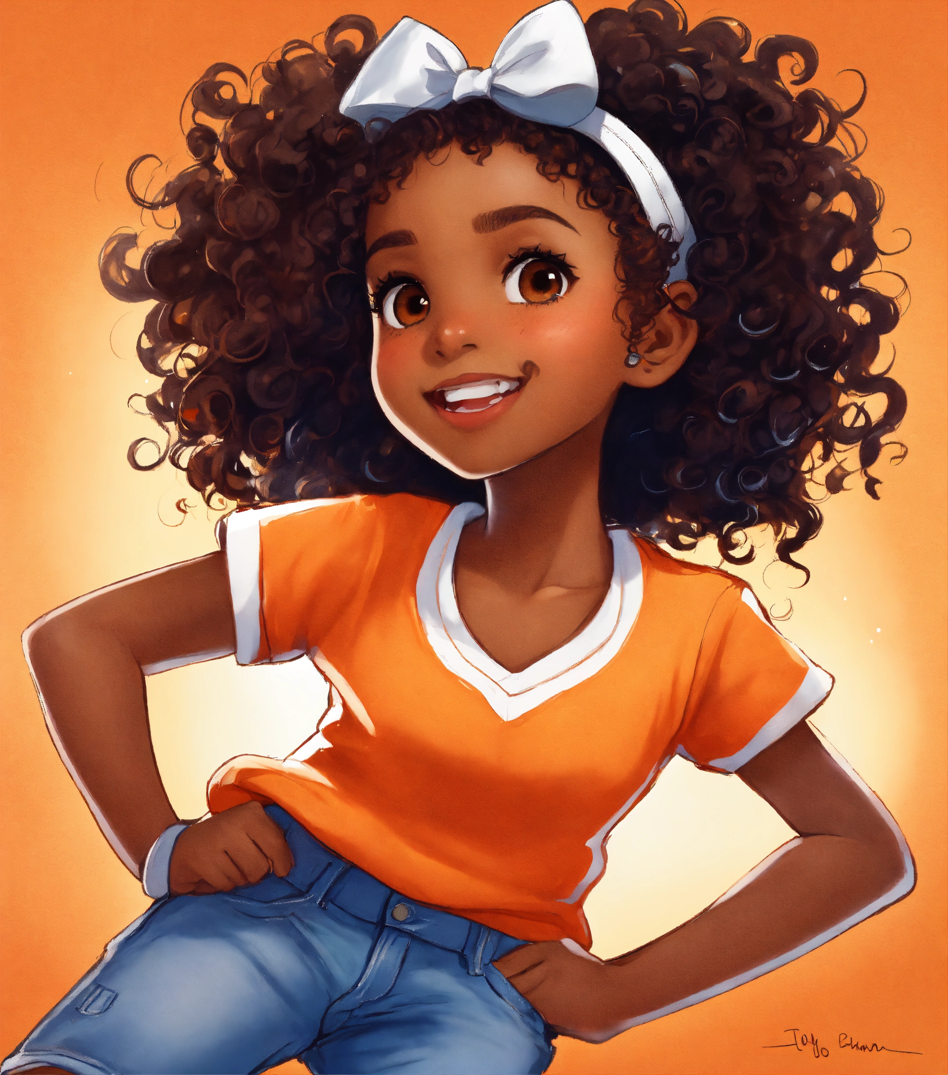 Lexica - Full figure african american 6 year old girl, children's book ...