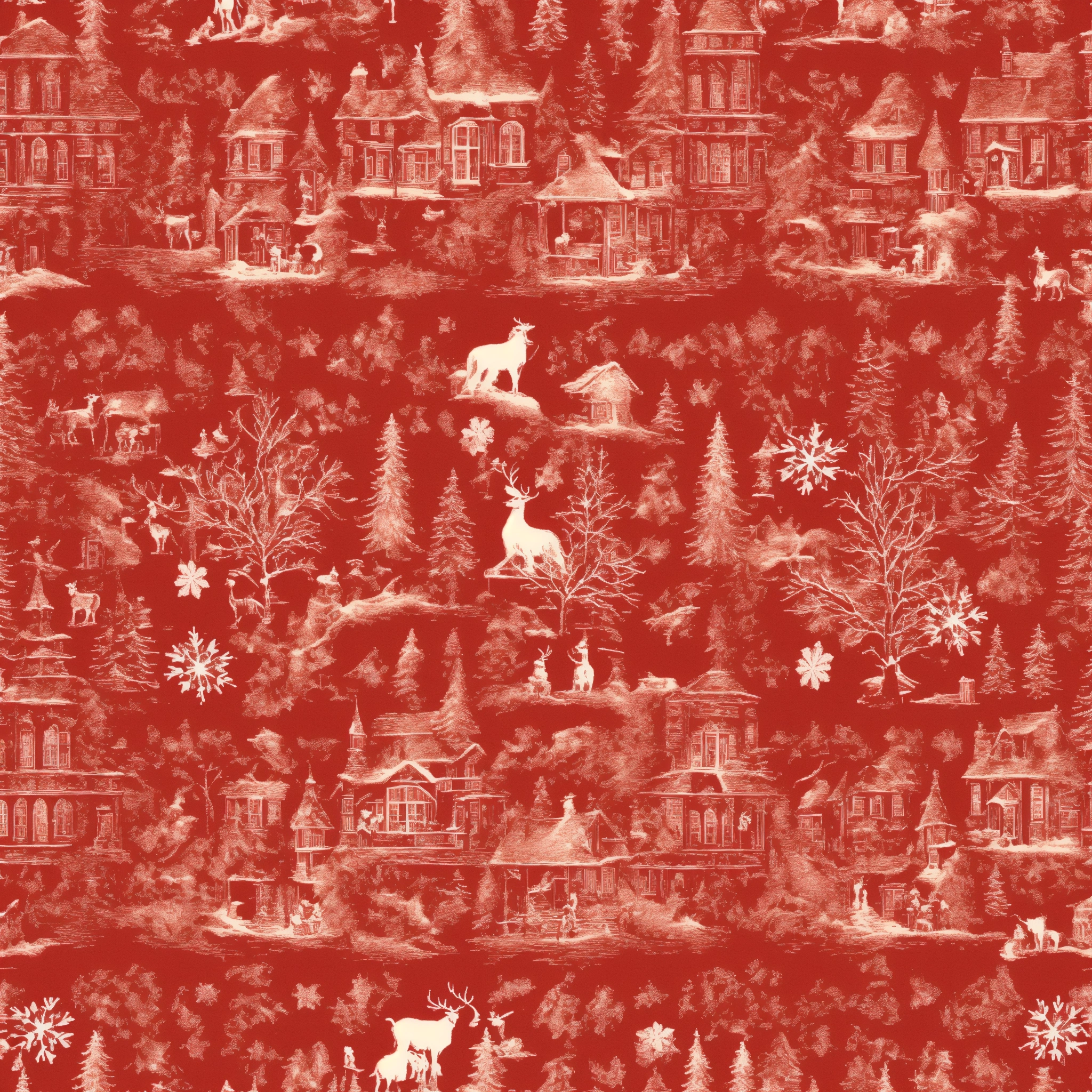 Lexica - Create seamless repeating Christmas toile pattern. Traditional ...