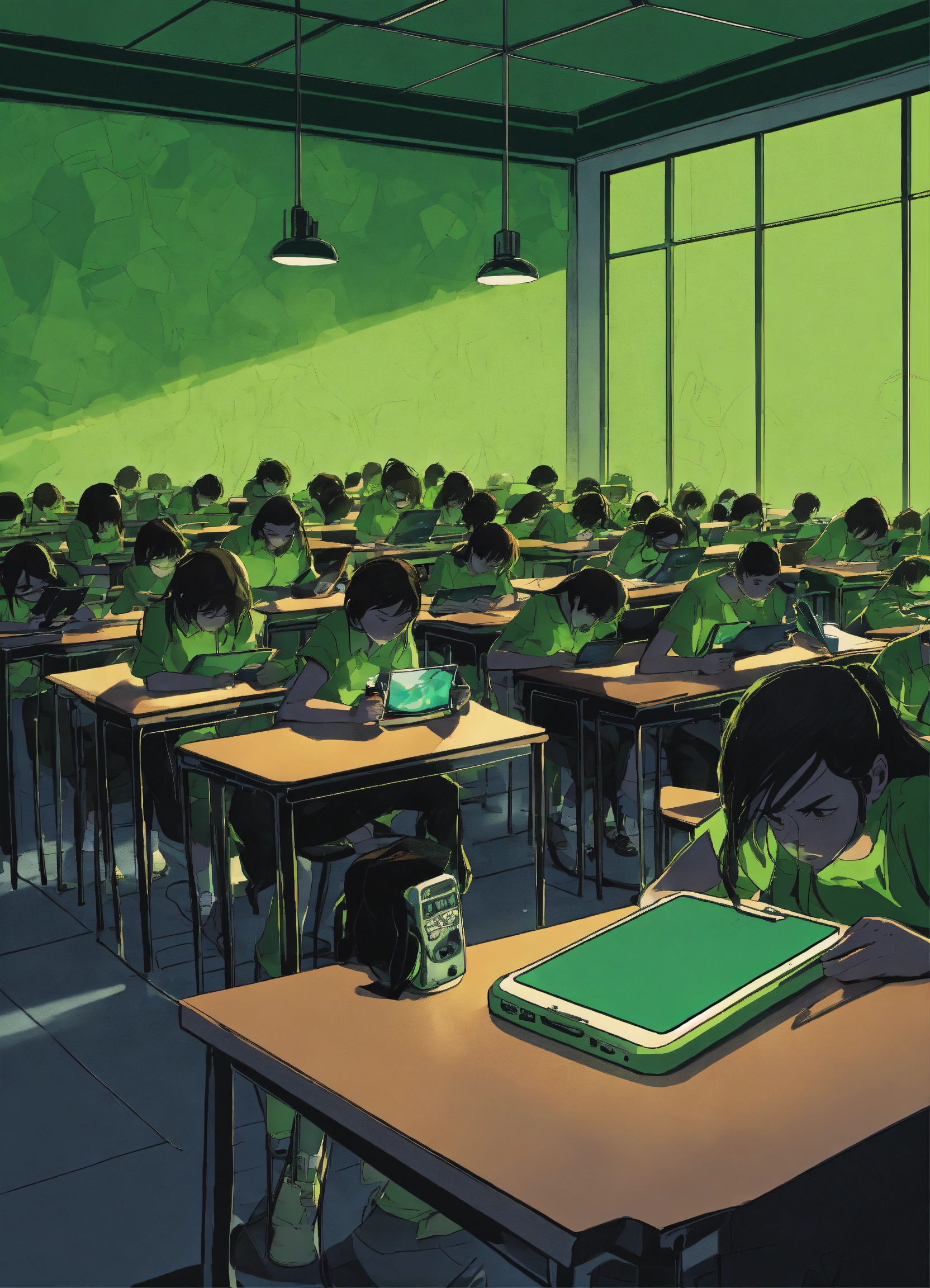 Lexica - Design a comic cartoon poster depicting a classroom where all ...