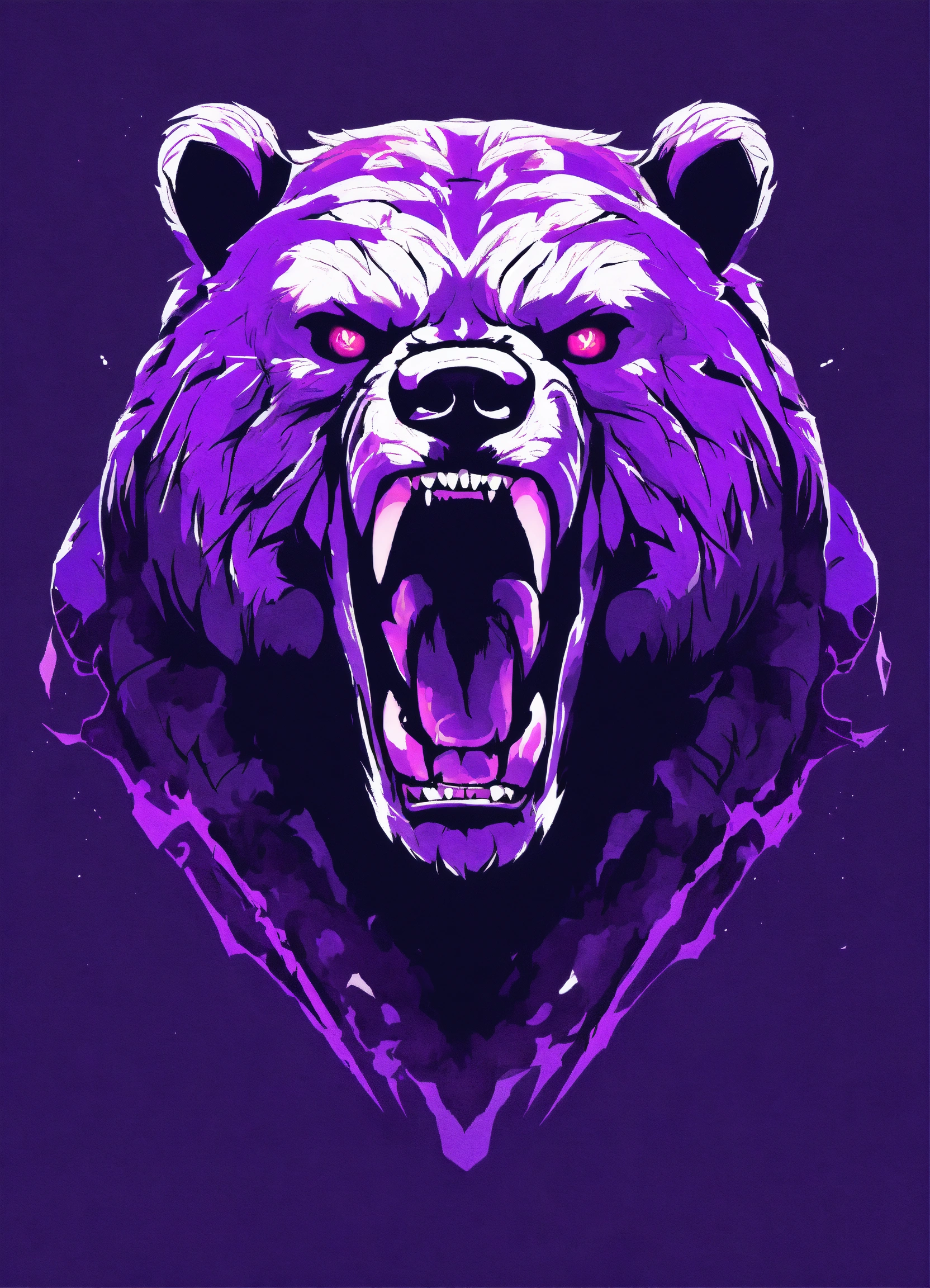 Lexica - Angry ancient bear, empire, rage, roaring, purple kingdom war ...