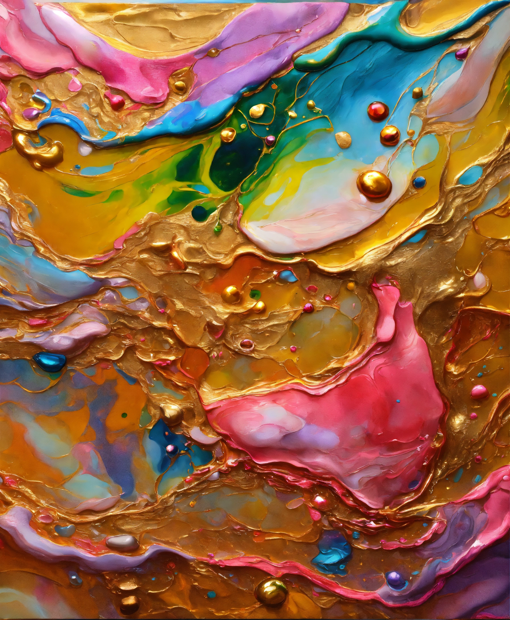 Lexica - Colorful abstract painting oil and water complex complicated ...