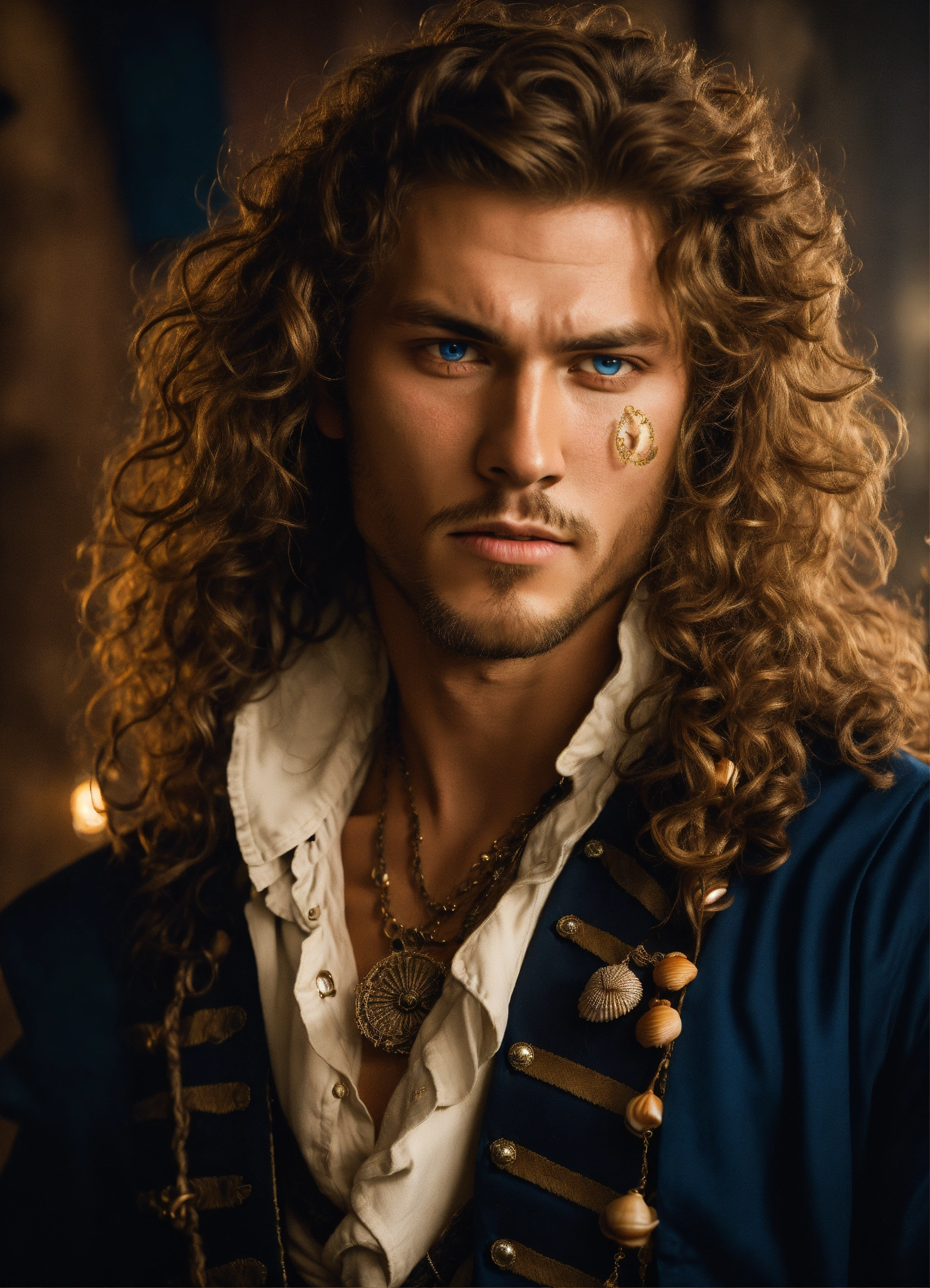 Lexica - Portrait of a Handsome young man, beautiful, pirate, light ...
