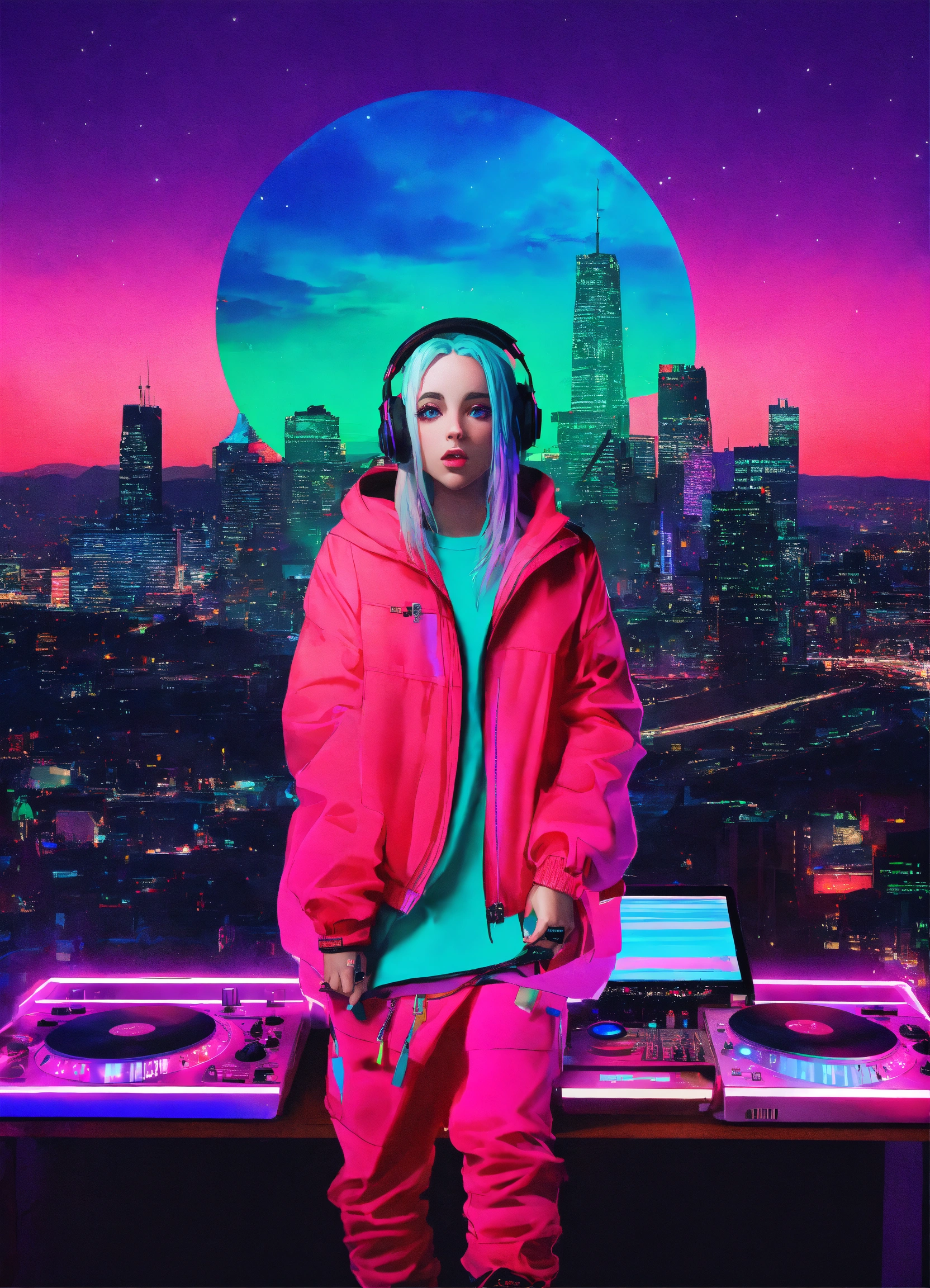 Lexica - DJ Rudolph, city skyline, Billie Eilish neon aesthetics ...