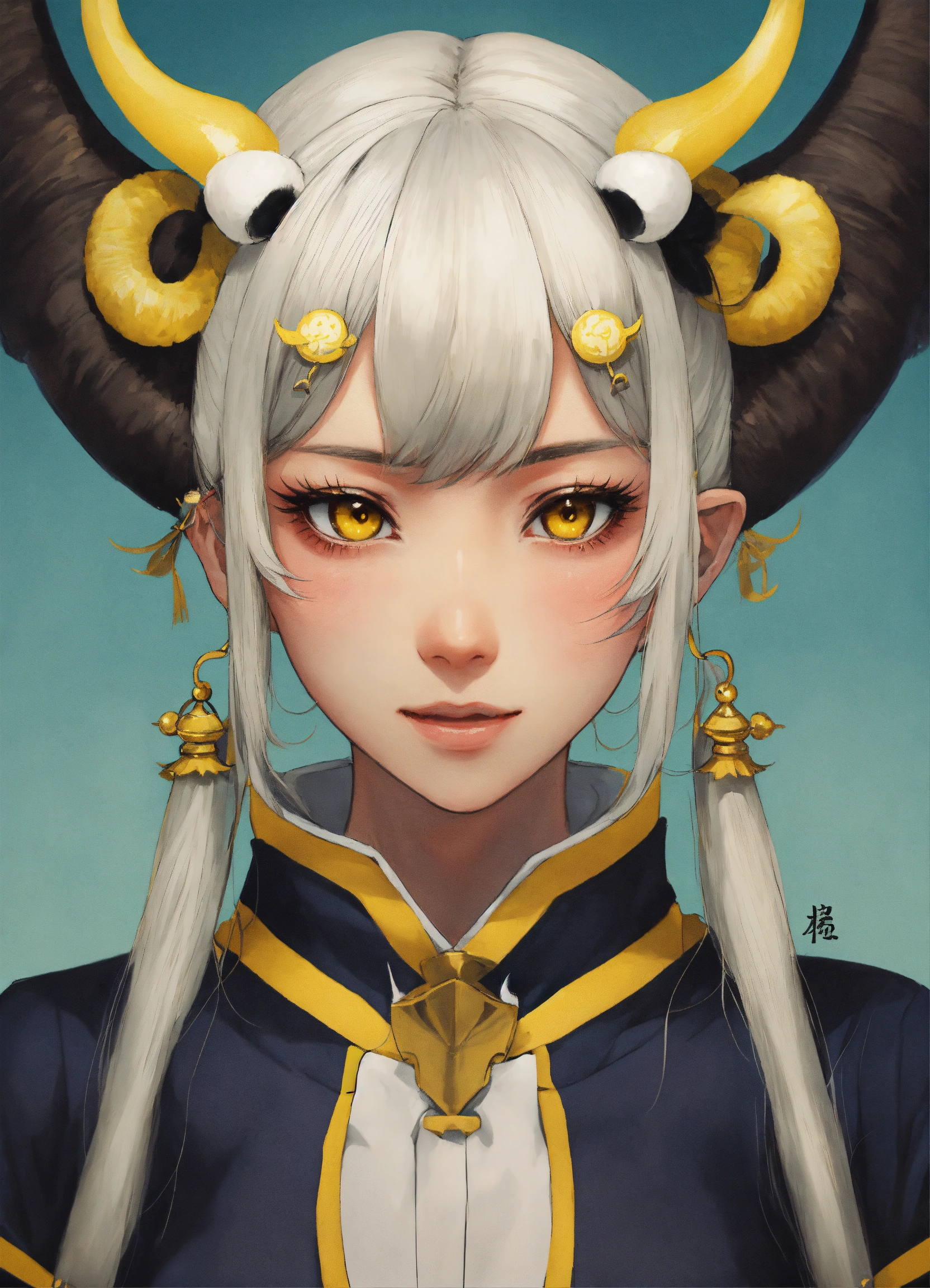 Lexica - A mischievous Japanese woman, with symmetrical little horns, a ...