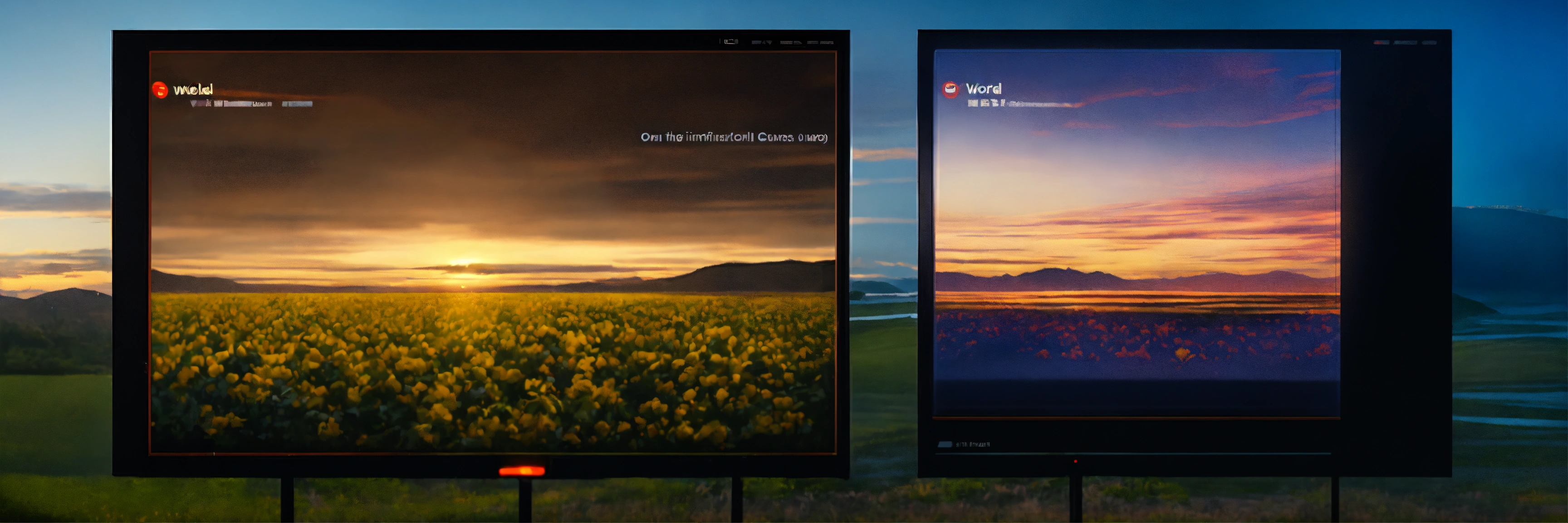 Lexica - Split the screen in two portions. one showing the world in ...