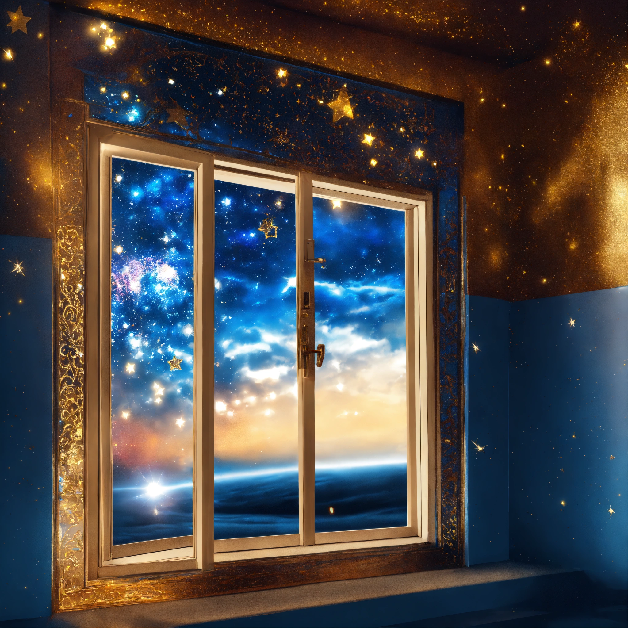 Lexica - Abstract doors and windows frames universe stars magic white ...
