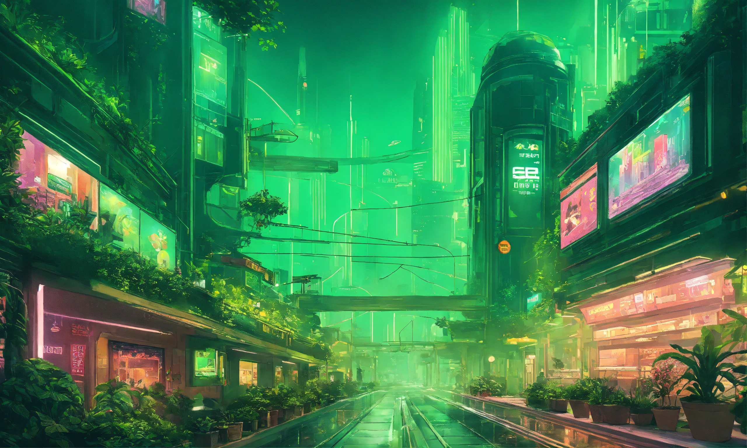 Lexica - Futuristic city with a lot of plants and a lot of ...