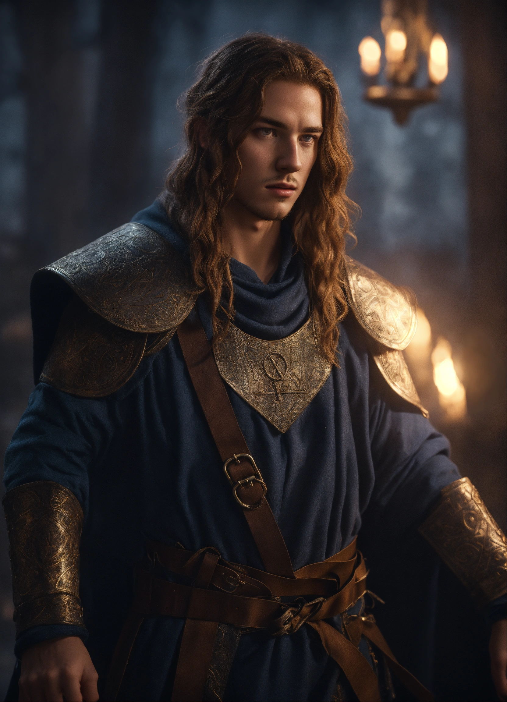 Lexica - A realistic full body portrait of a medival young rune master ...