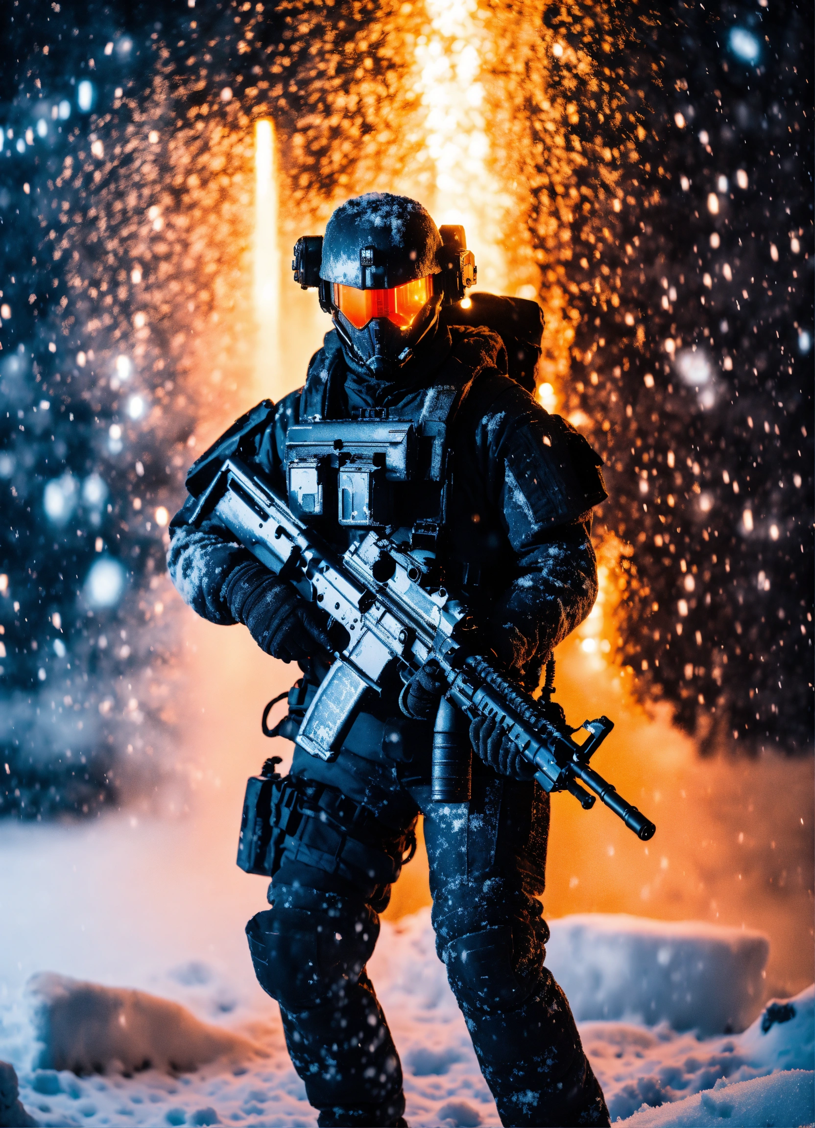 Lexica - A alien soldier monster open fire whit ar laser machine gun ...