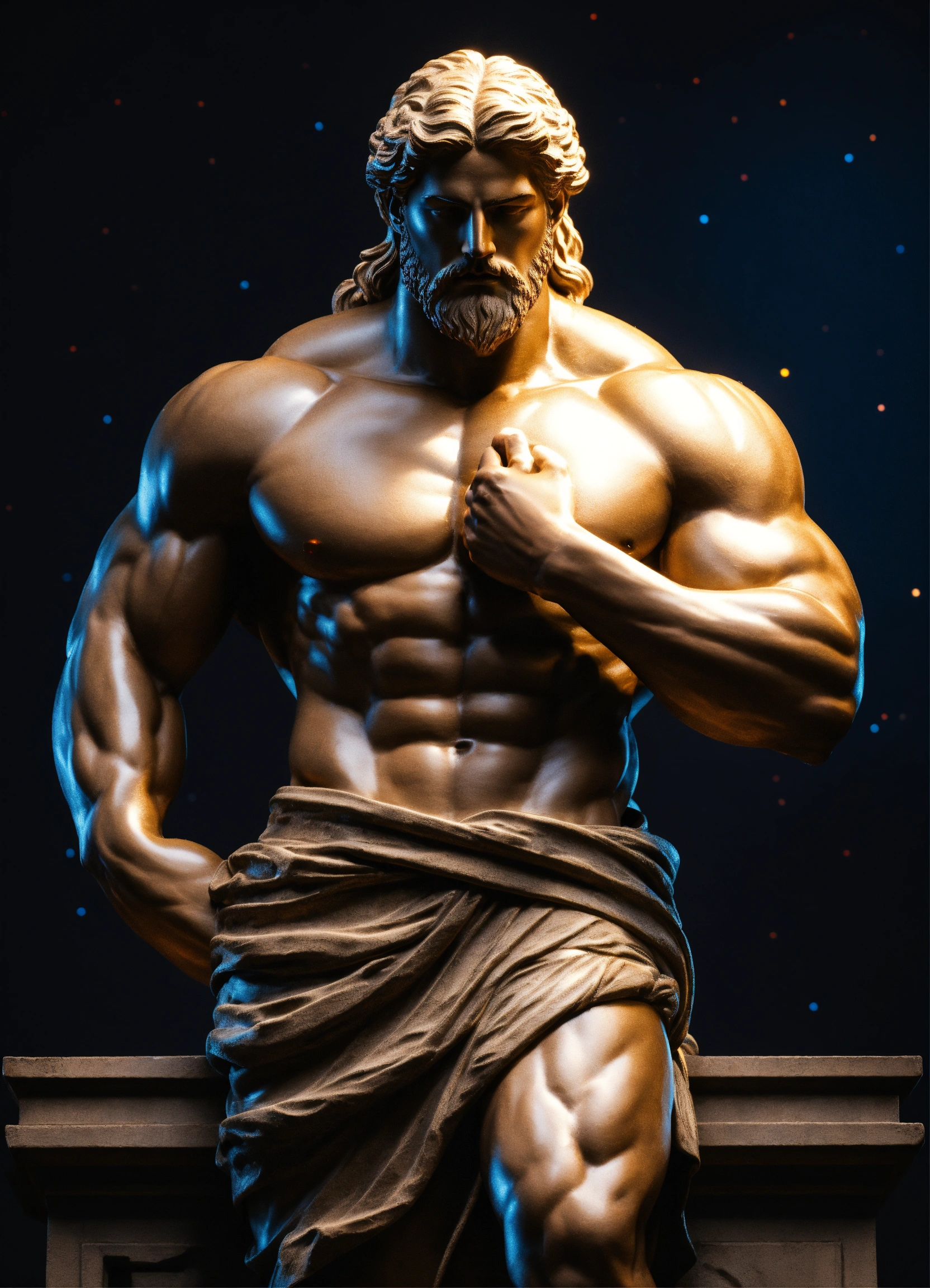 Lexica - Simple muscular greek god statue with middelparting hair with ...