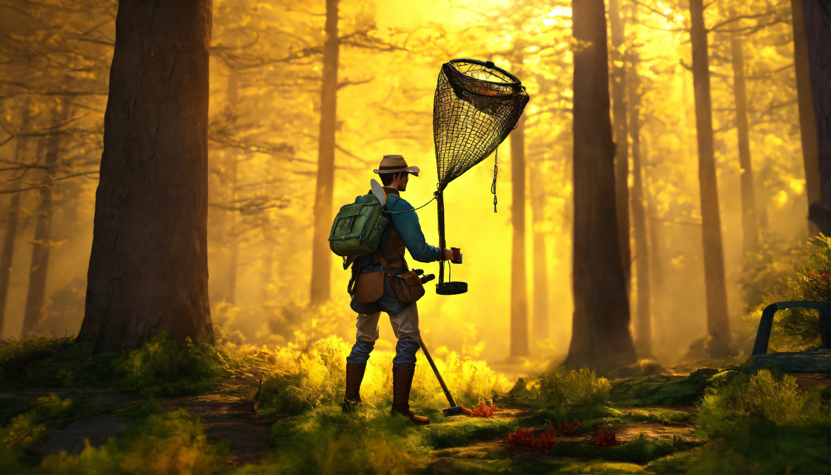 Lexica - Generate an image hunter man with net trap , 3D pictures ...