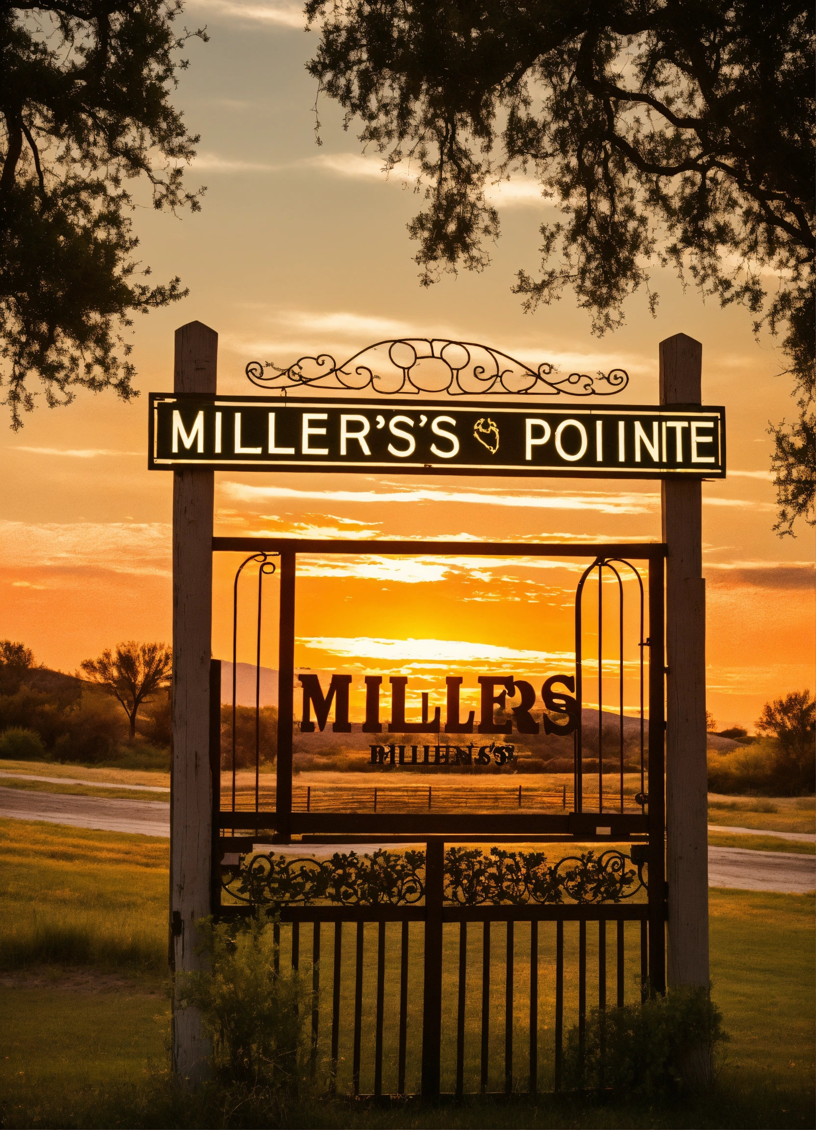 Lexica - A nice ranch sign that says Miller’s Pointe, gated property