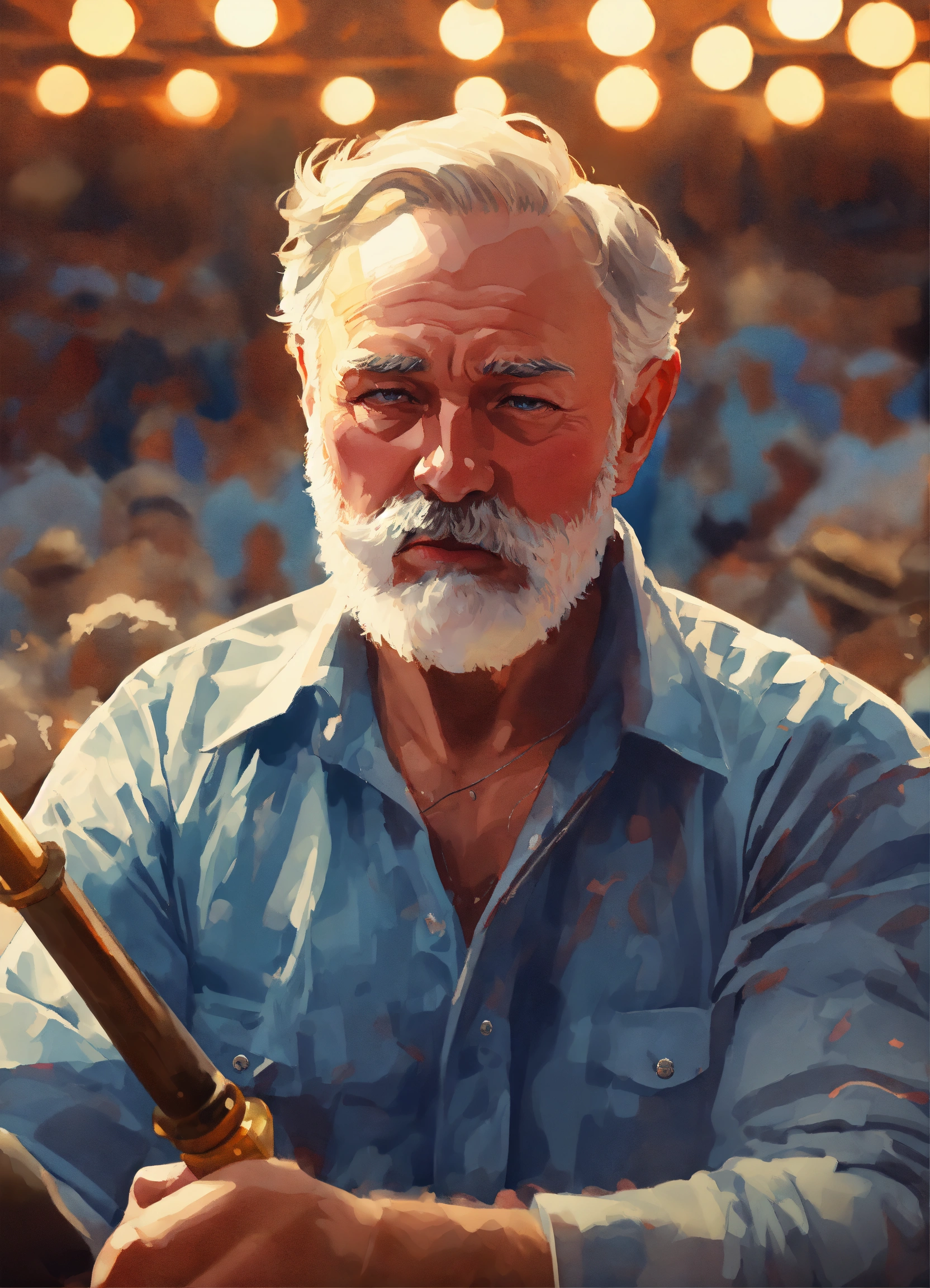 Lexica - Ernest Hemingway fighting a bull in a traditional bullfight ...