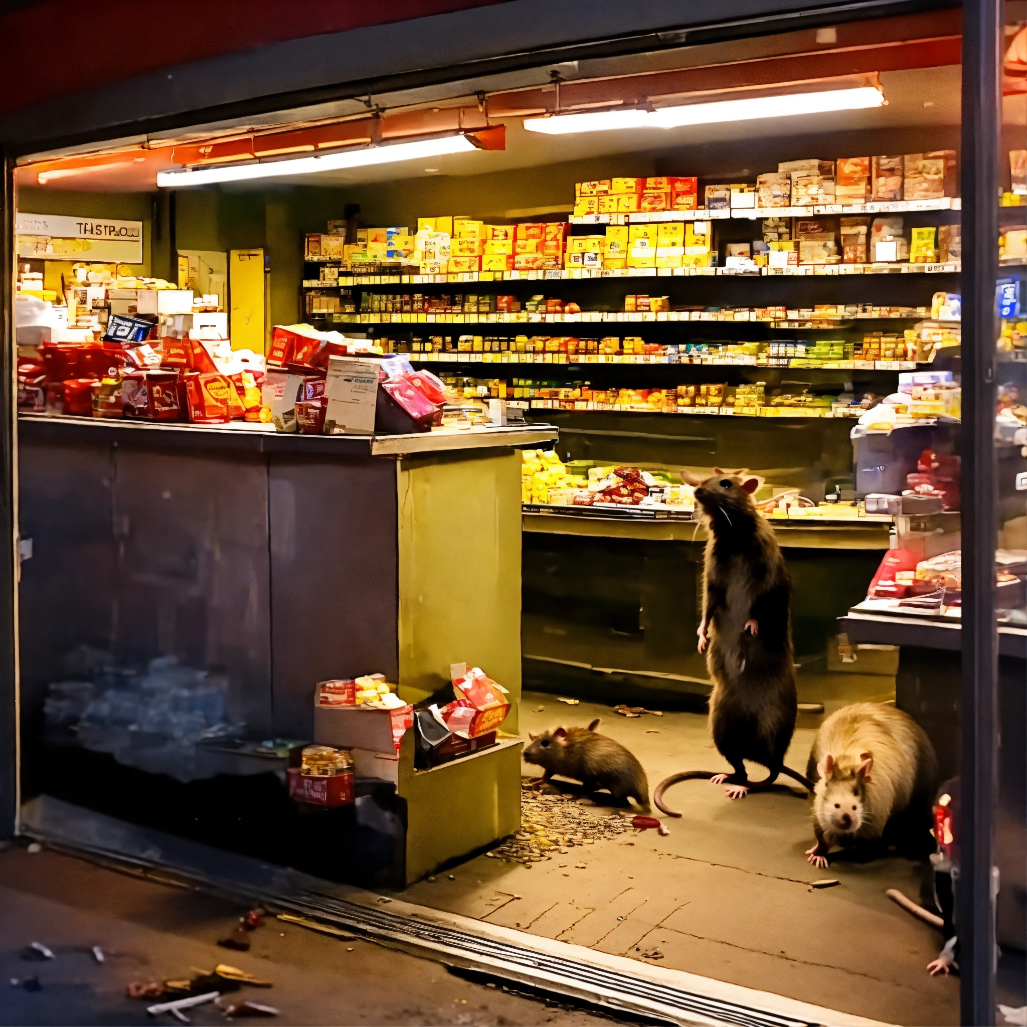 Lexica - Human like rat robbing store cctv recording