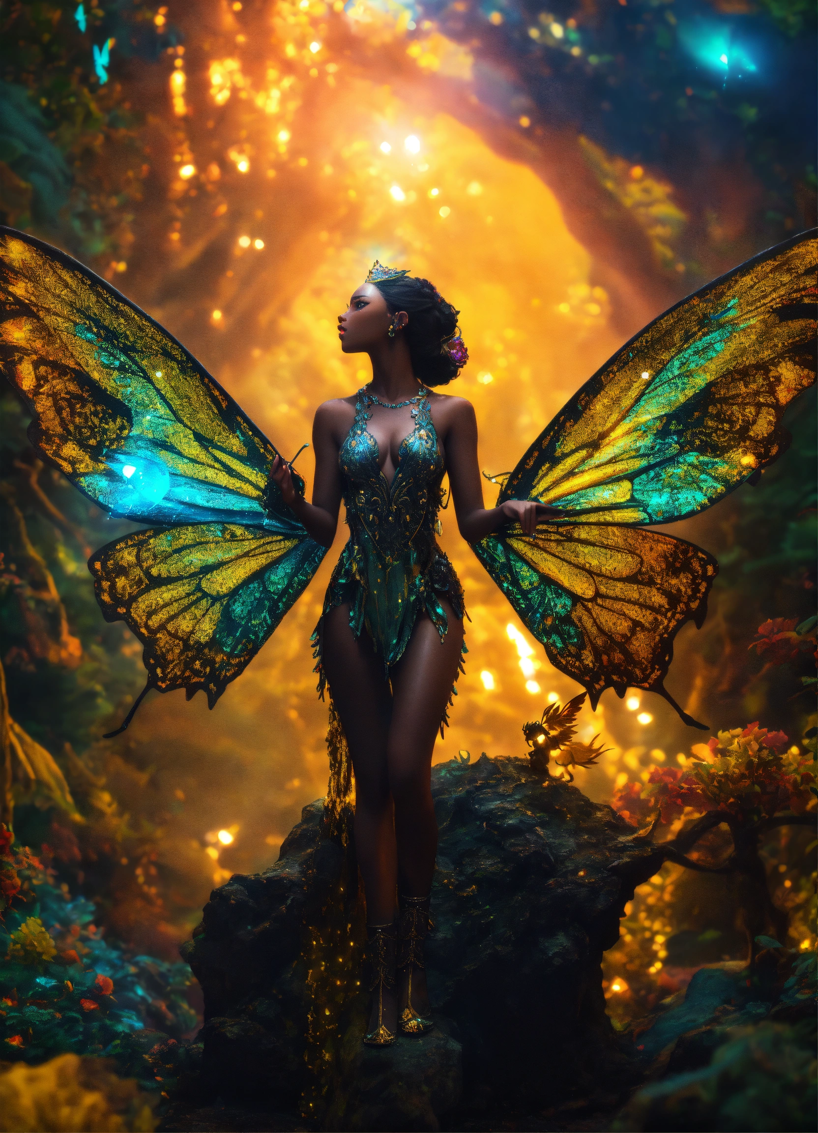Lexica - A 3D stunning interpretation full body black-skinned carribean ...