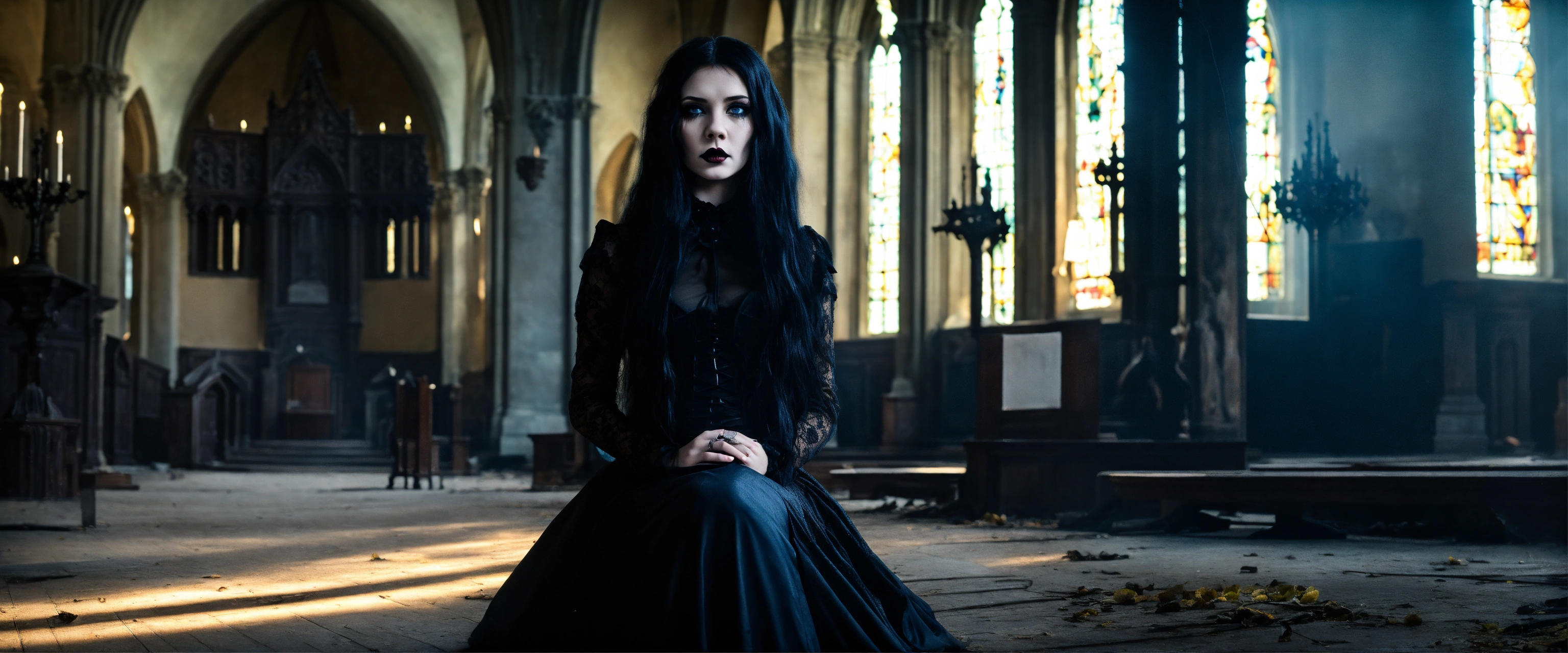 Lexica - Hyperrealist, photographic quality, dramatic dark goth scene ...