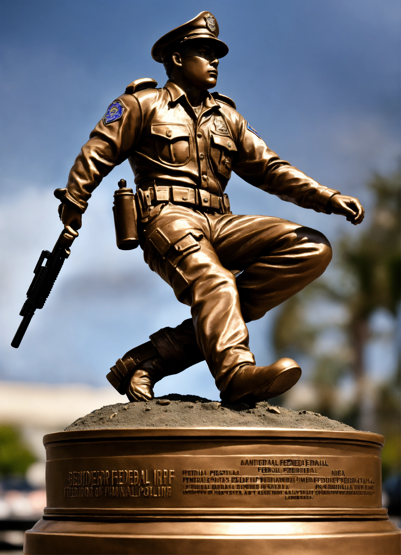 Lexica - A sculpture of beautiful federal police bronze on top of a ...