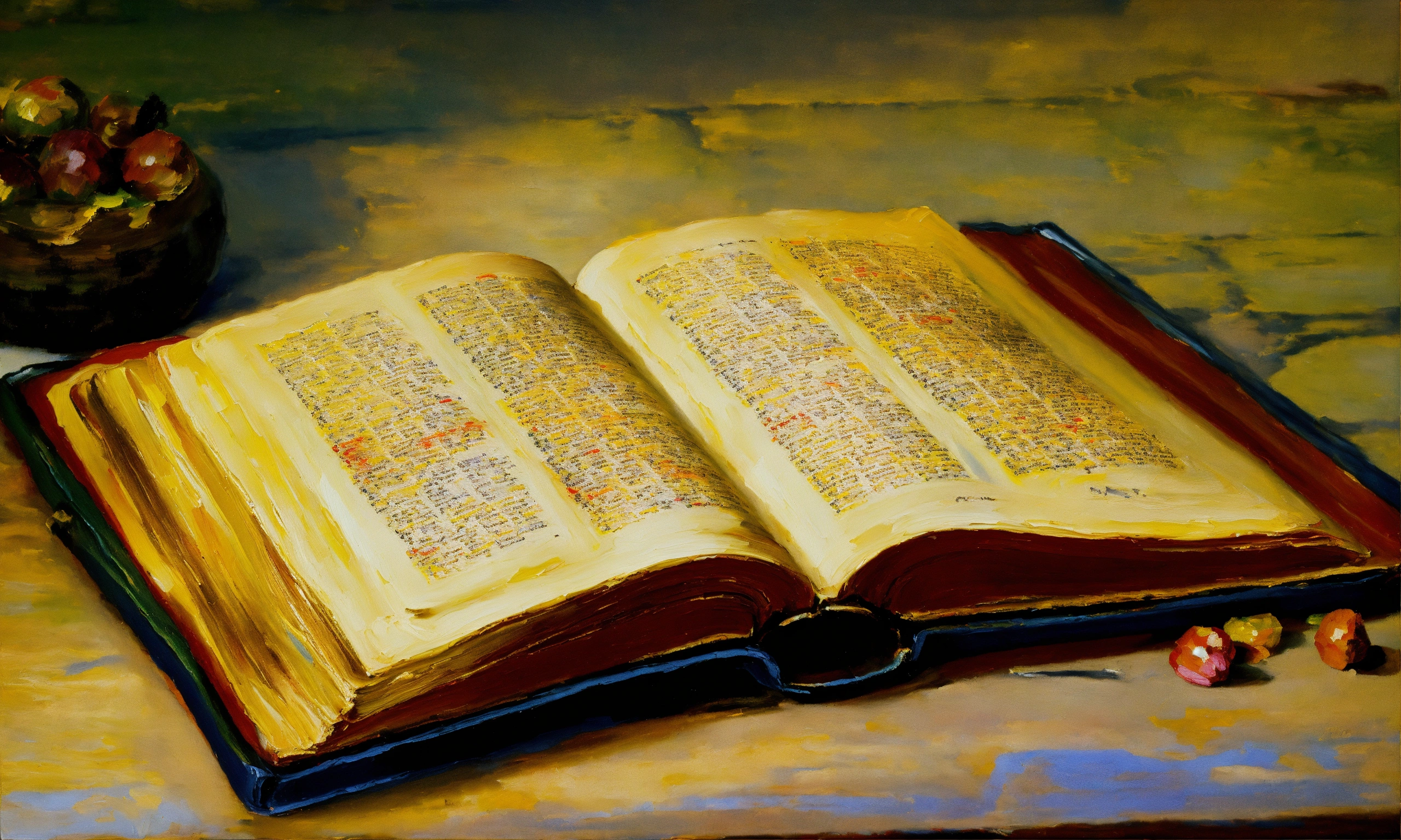 Lexica - Oil painting of the holy bible