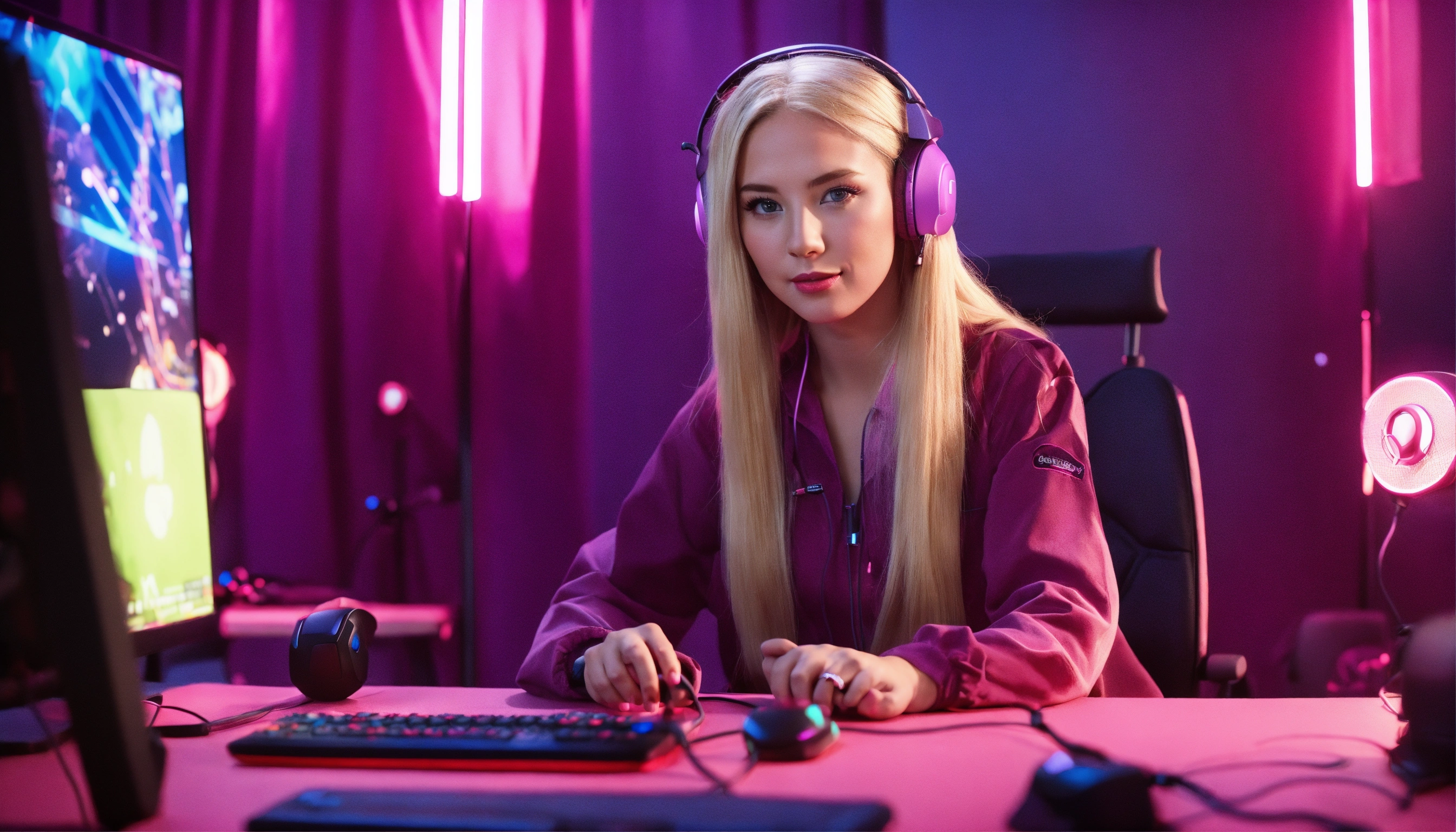 Lexica - Cute blonde European woman, long hair, streamer, gamer ...