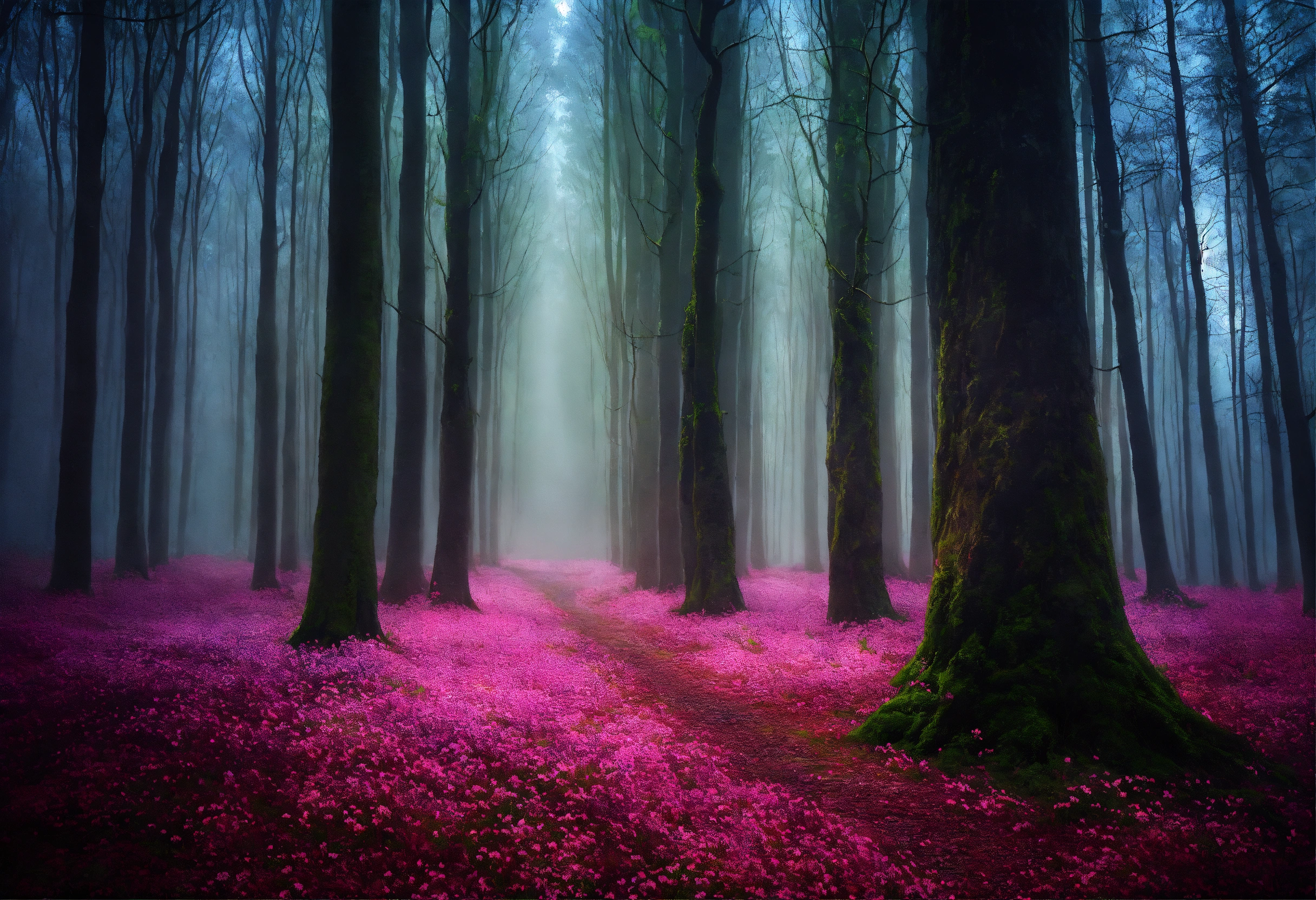Lexica - A photo of a mystical forest, likle the dark forest in Germany ...