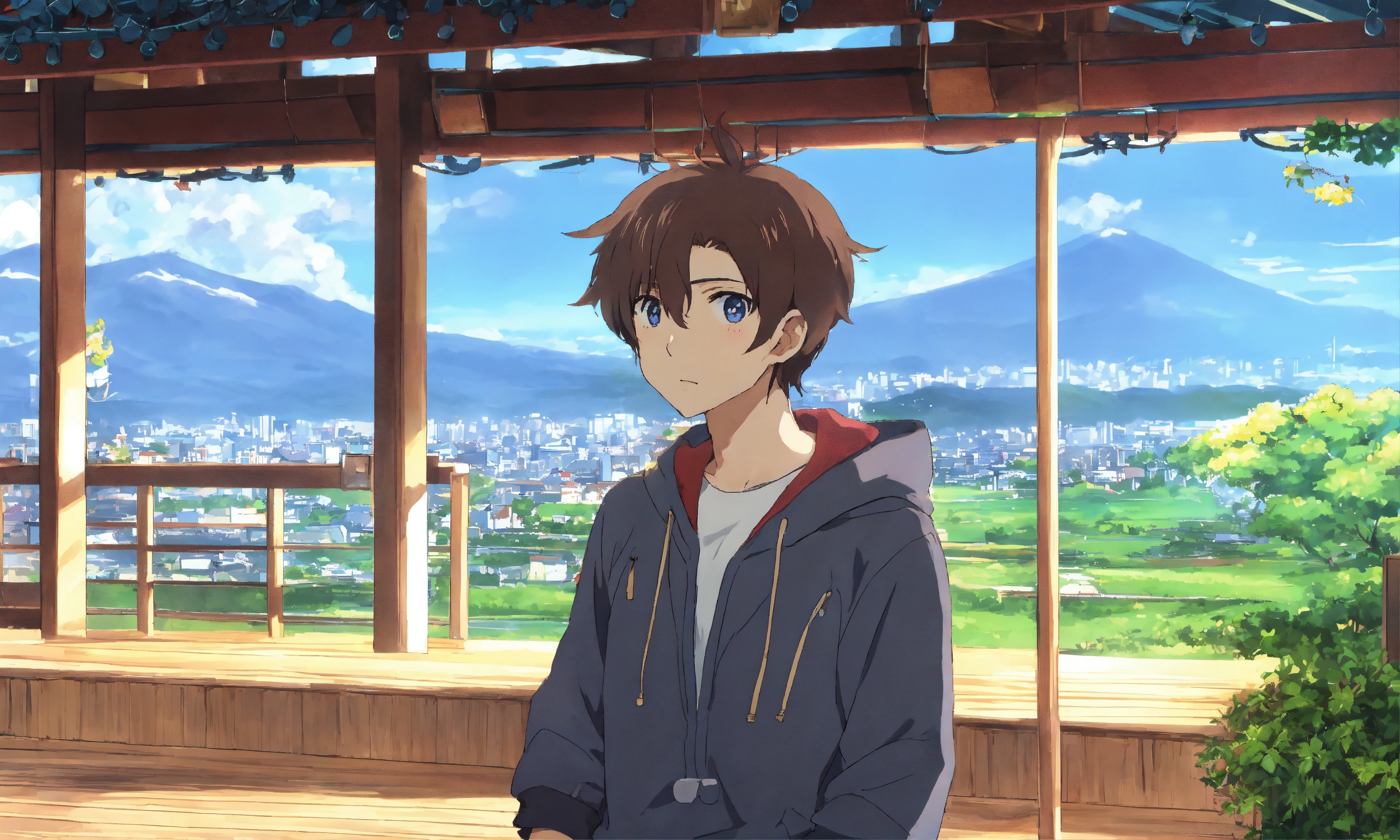 Lexica - Lofi boy anime scenery, studio Kyoto Animation style, cute ...