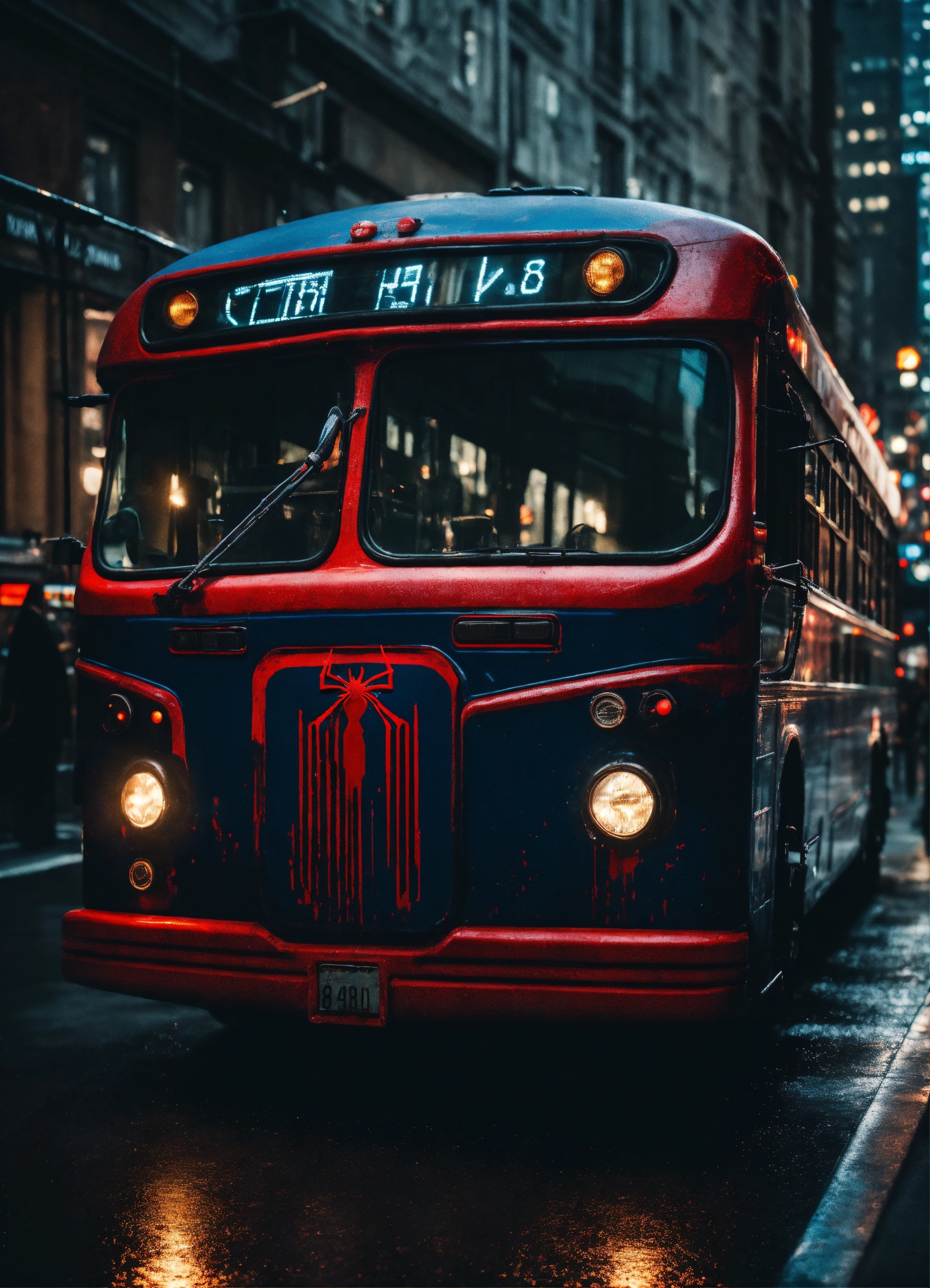 Lexica - Spiderman themed bus, amazing, intricate, sharp focus, fantasy ...