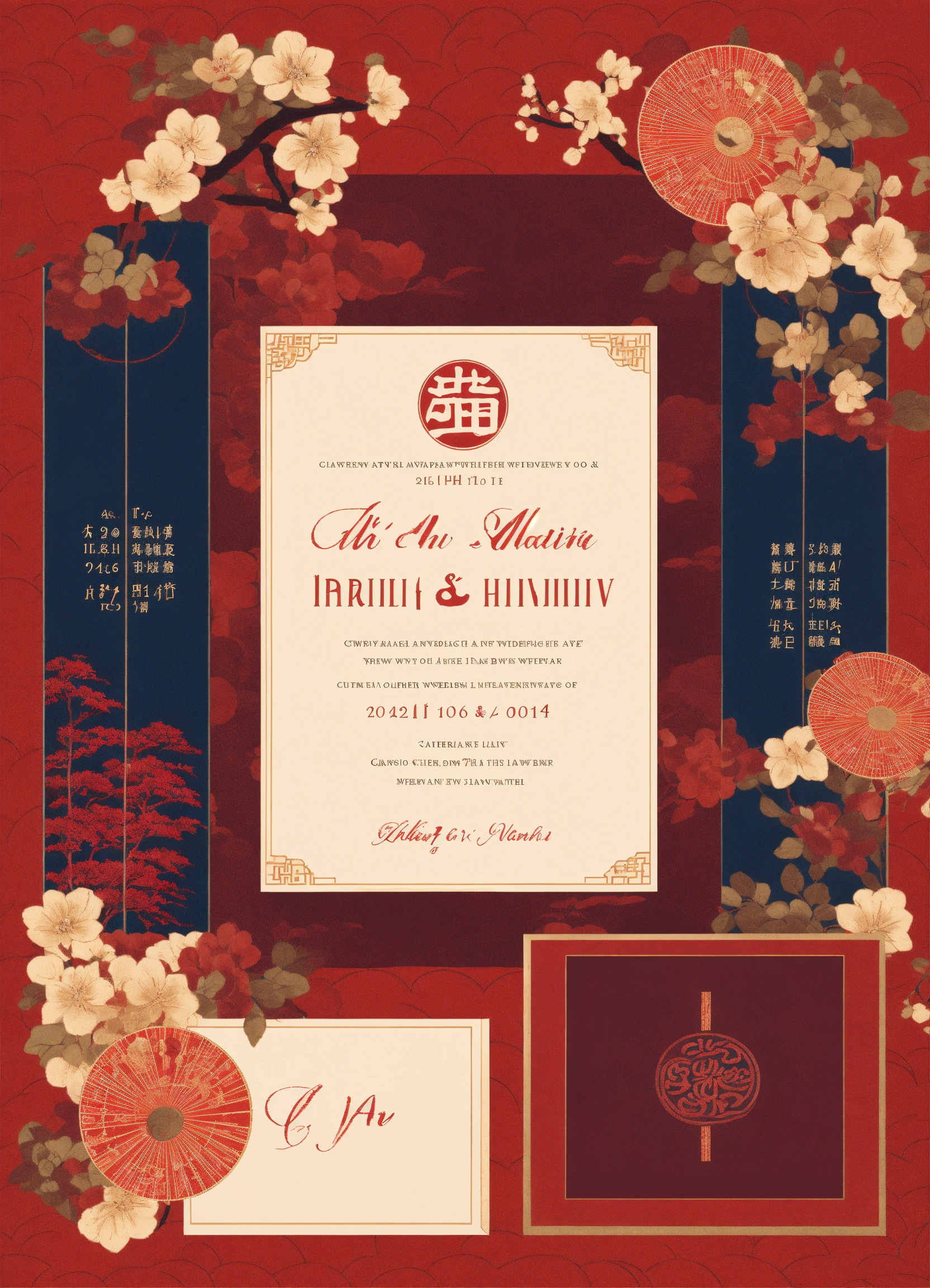 Lexica - An antique, Japanese culture inspired wedding invitation