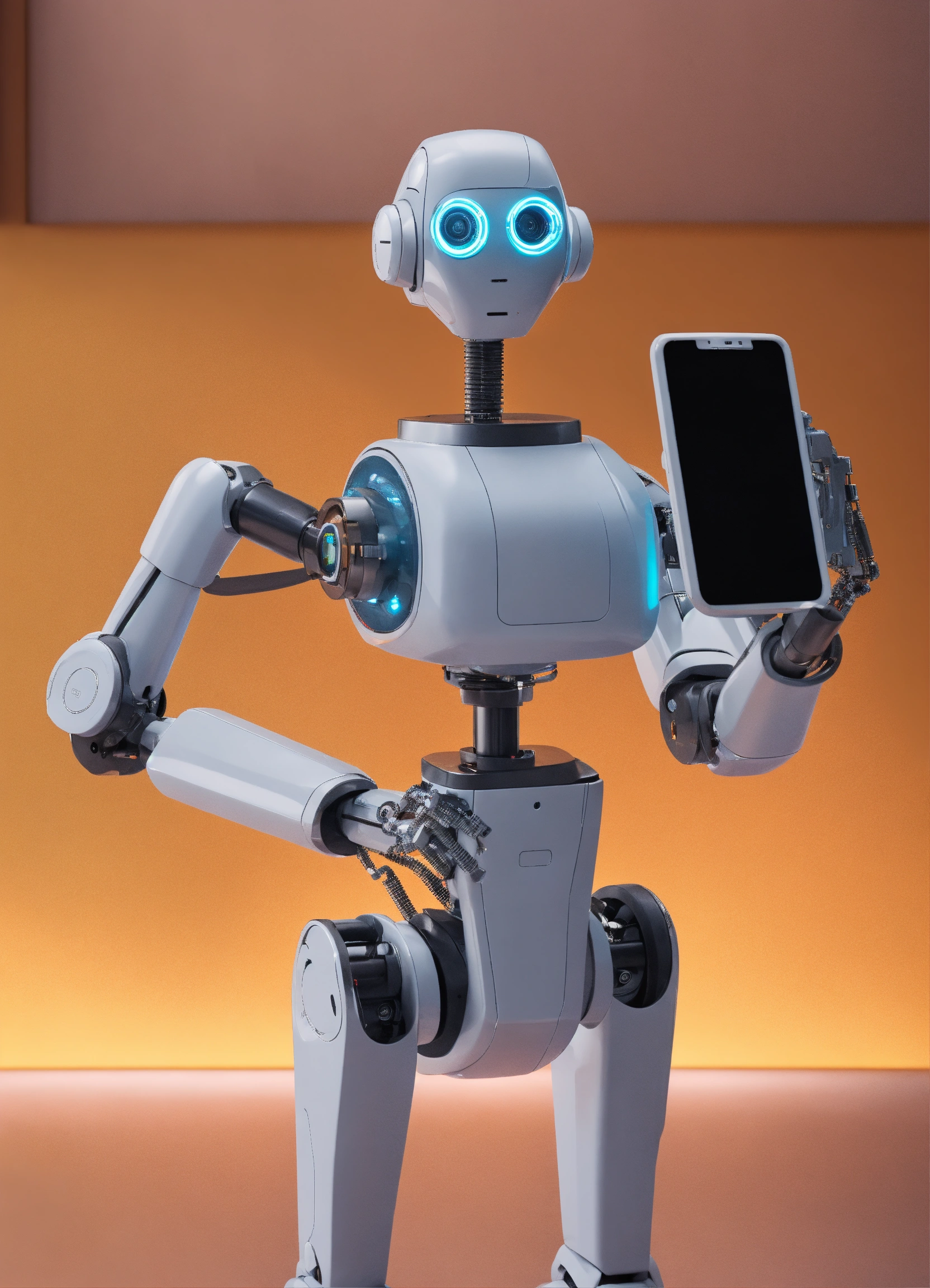 Lexica - Robot placing a square with rounded ends on a cell phone screen