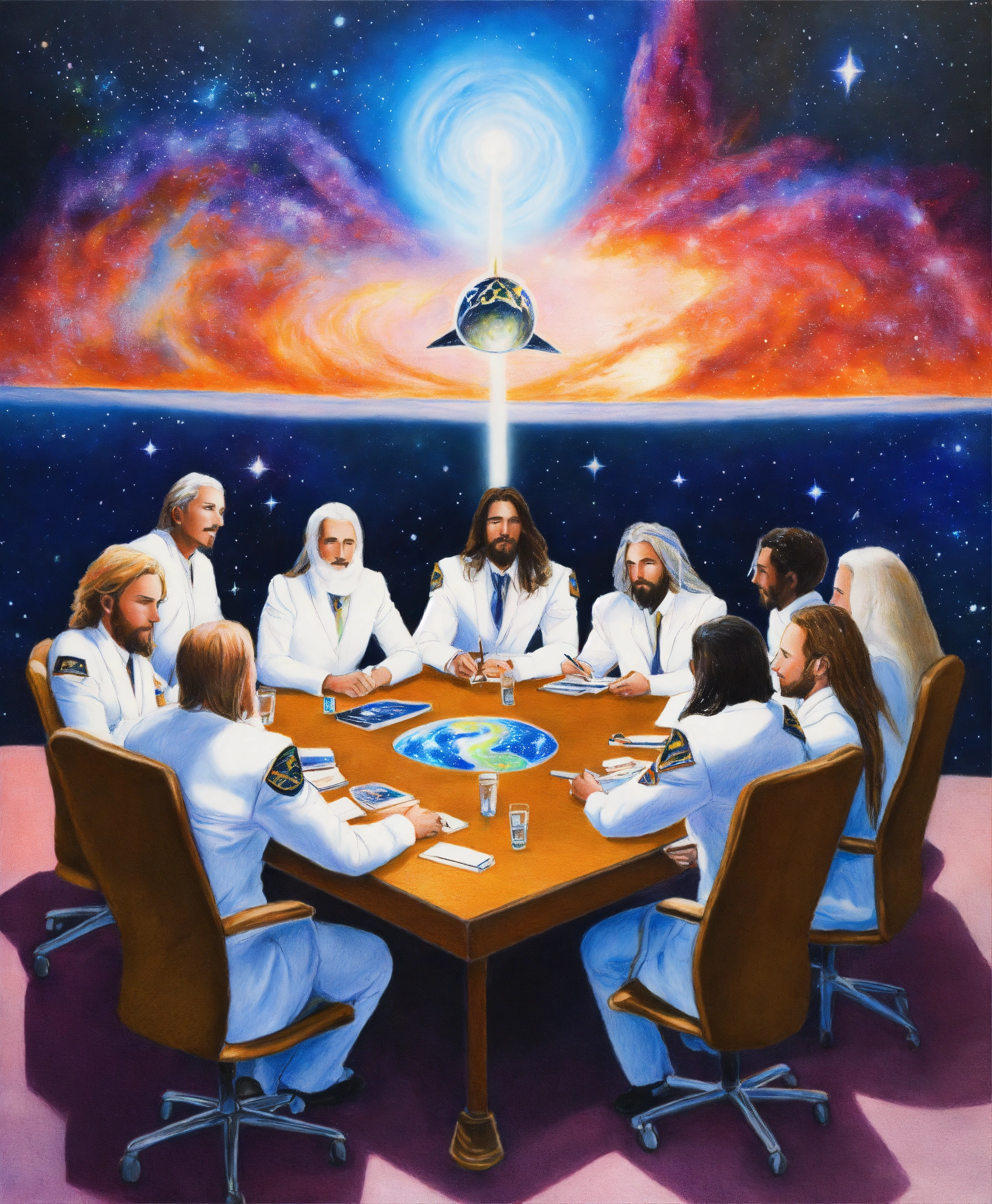 Lexica - Colored pencil drawing of great white fraternity. Ascended ...