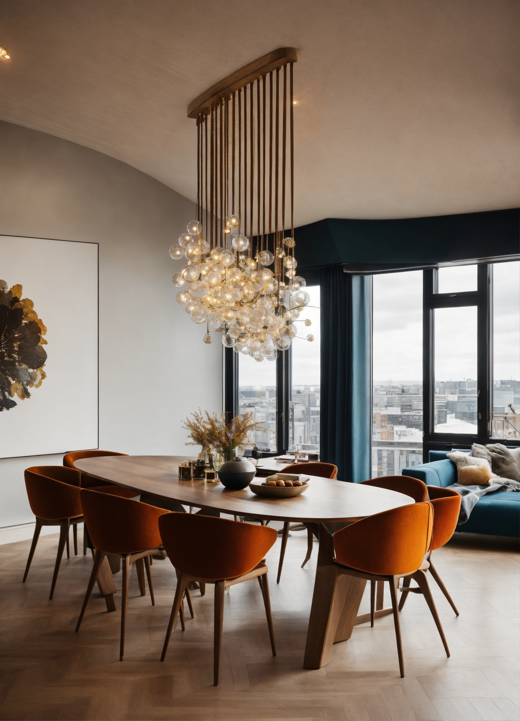 Lexica - Scandinavian luxury penthouse with designer dining chairs in a ...