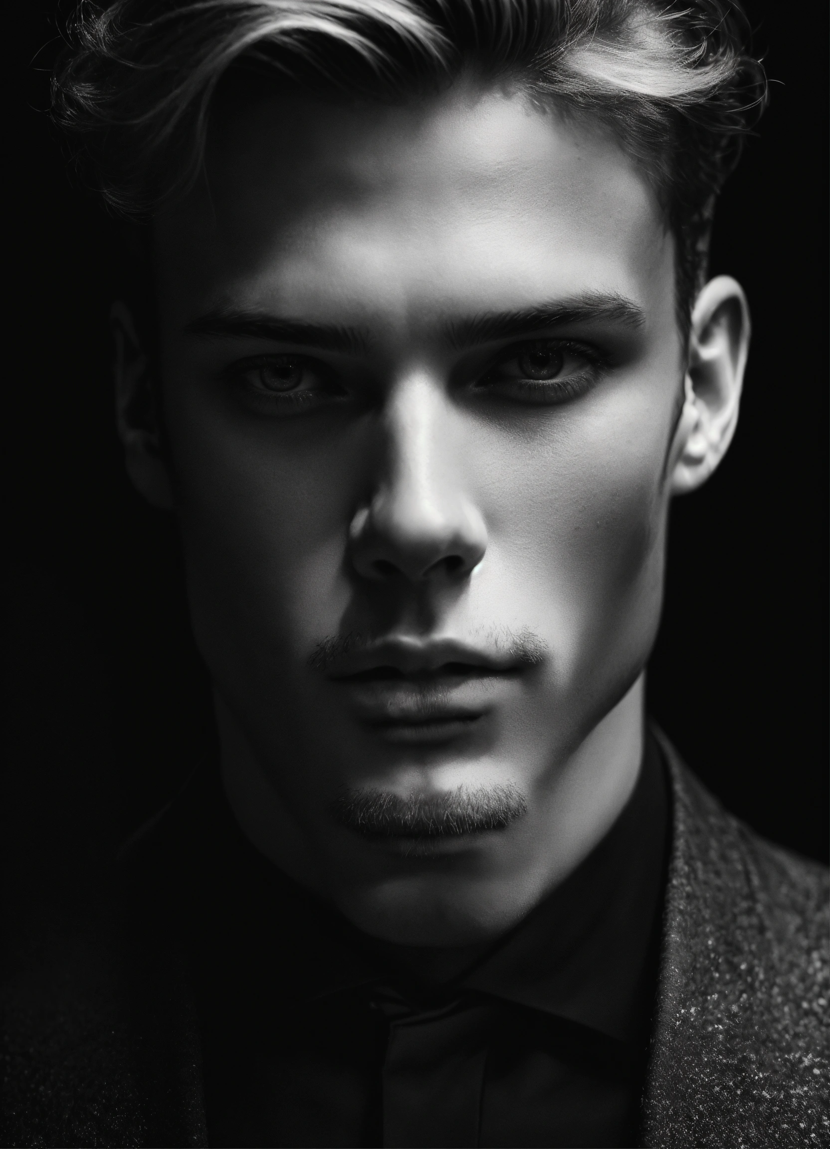 Lexica - Photo of male model bram valbracht, black and white, realistic ...